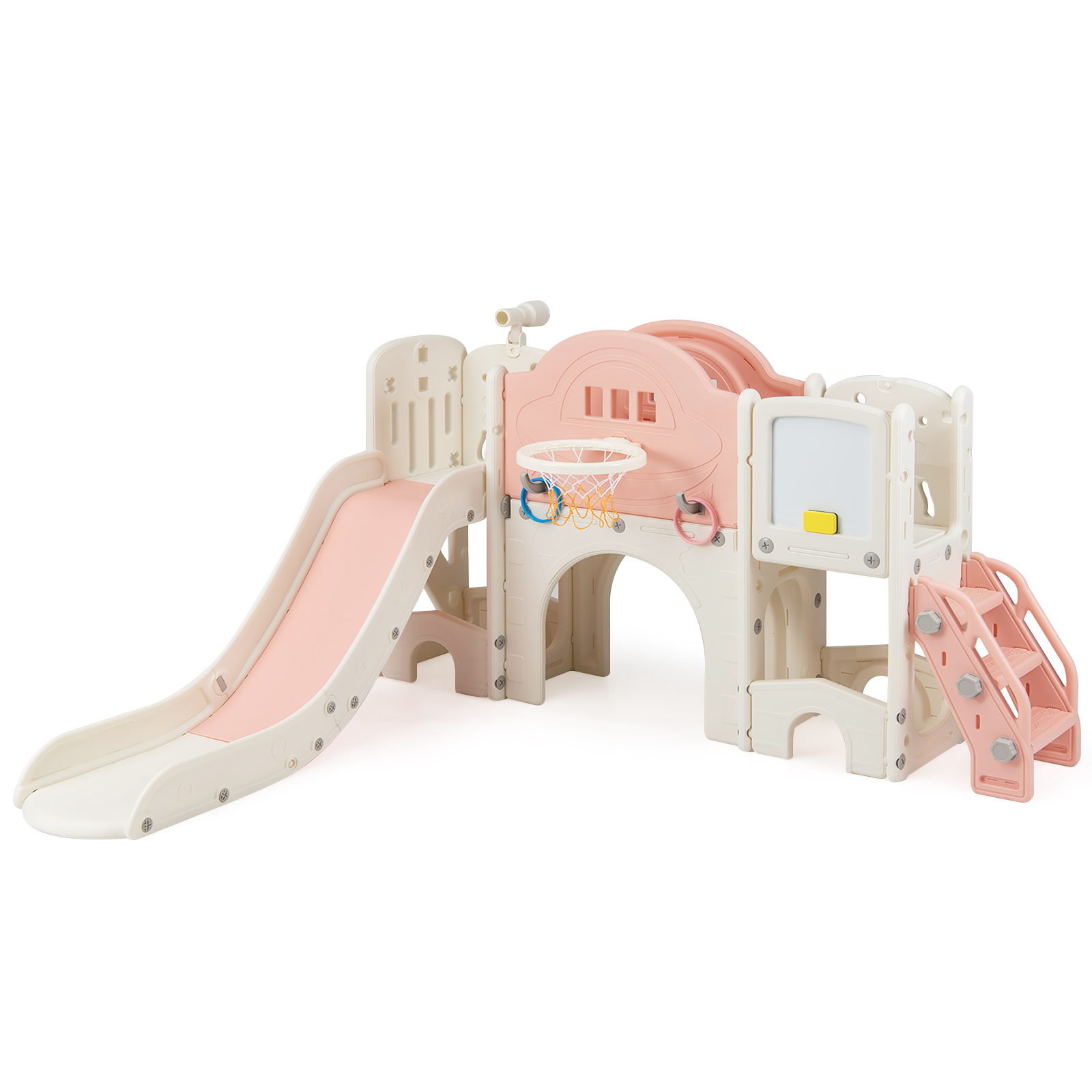 10-in-1 Toddler Slide Set - Pink & White