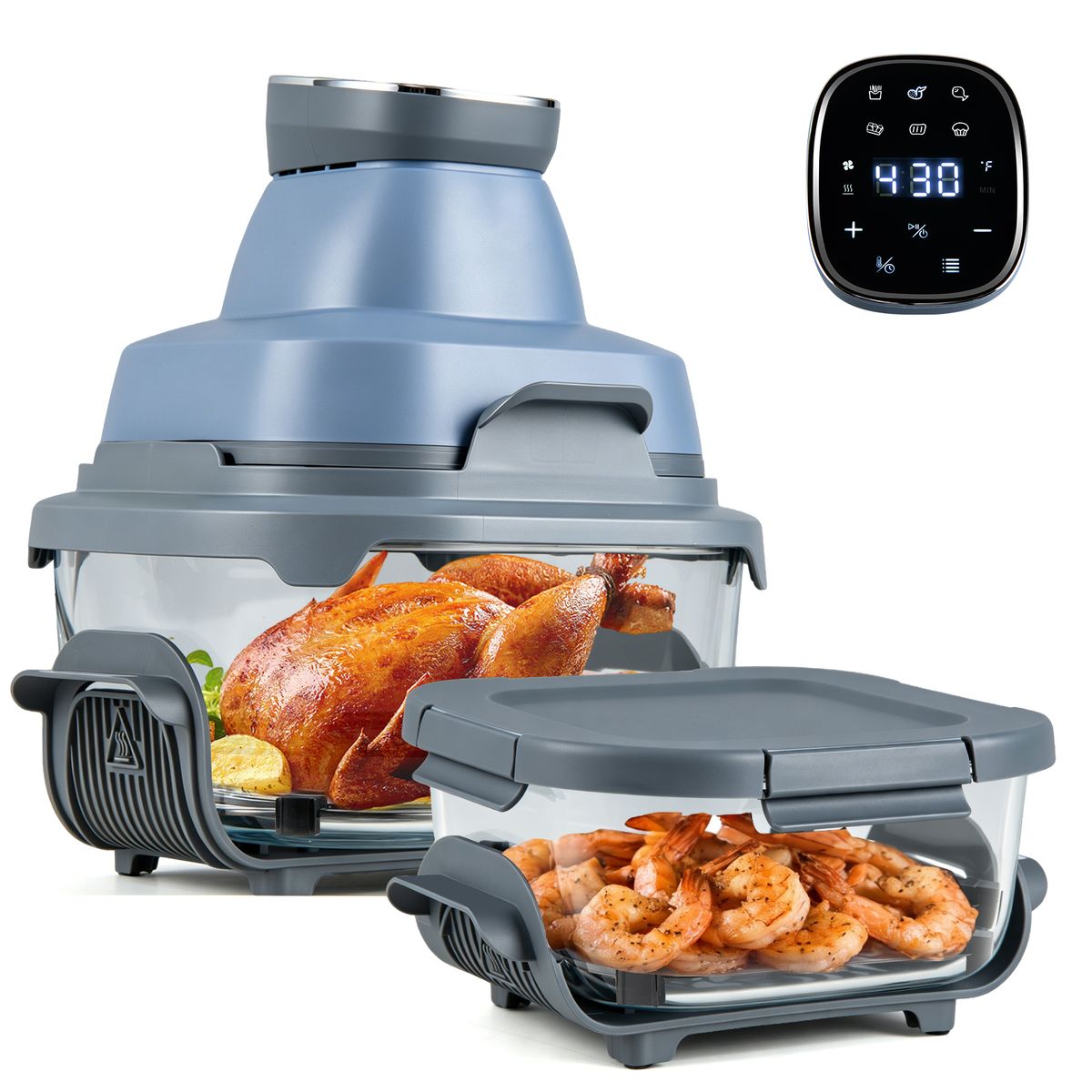 6in1 Portable Glass Air Fryer  Air FryerBlue