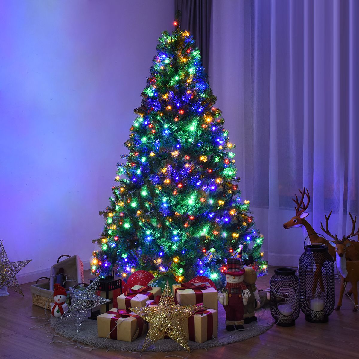 Photos - Other Decoration Costway Pre-Lit Artificial Christmas Tree with LED Lights -  6Ft Pre-Lit Artificial CM20679 