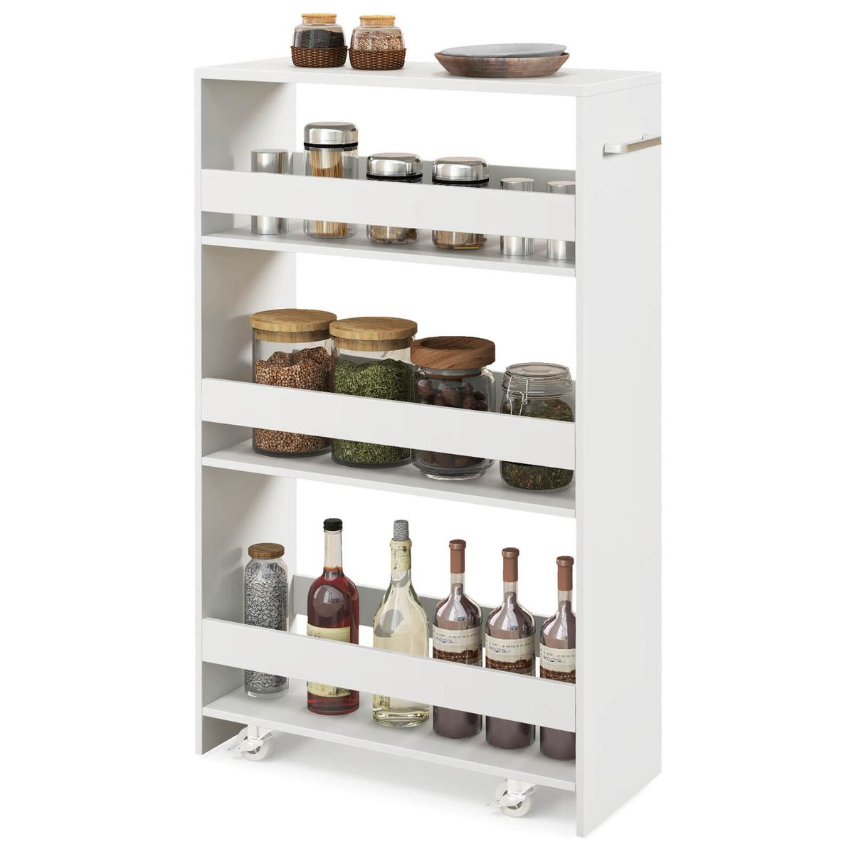 4-Tier Rolling Storage Cart - White