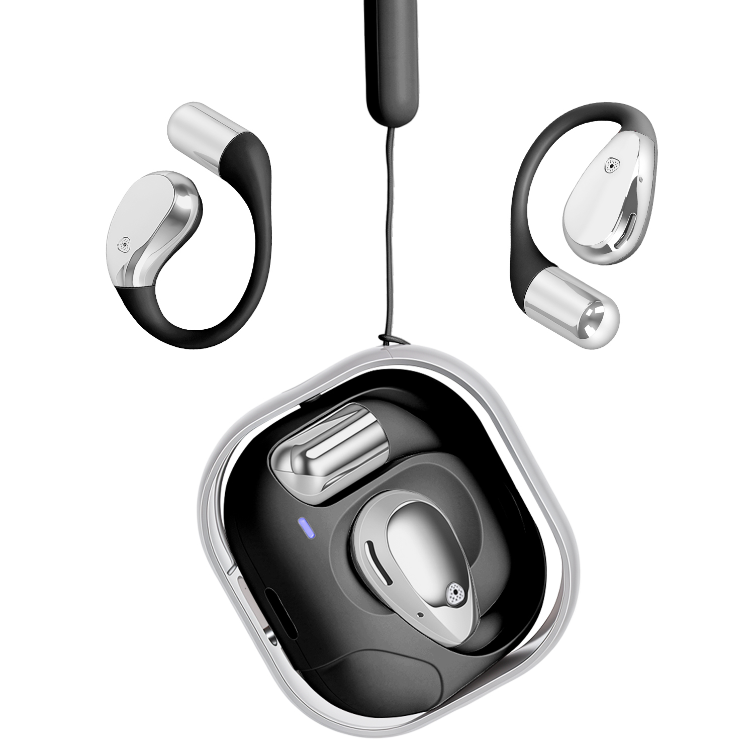 Wireless Open-Ear AI Translation Earbuds - Black-image-SKU21740739