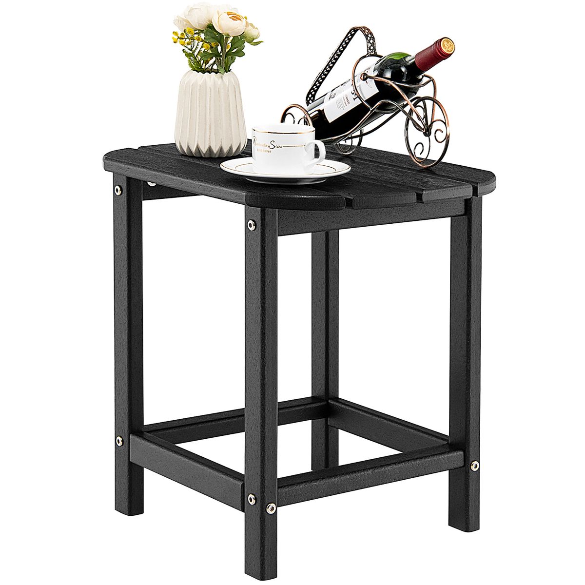 Photos - Coffee Table Costway 18'' Patio Adirondack Side Table - Side Table-Black NP10331BK 