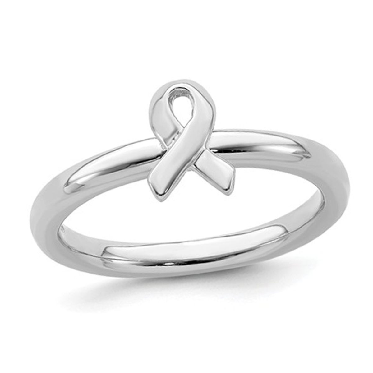 Photos - Ring Gem & Harmony Sterling Silver Awareness Ribbon - size: 8 68QGG0869-8