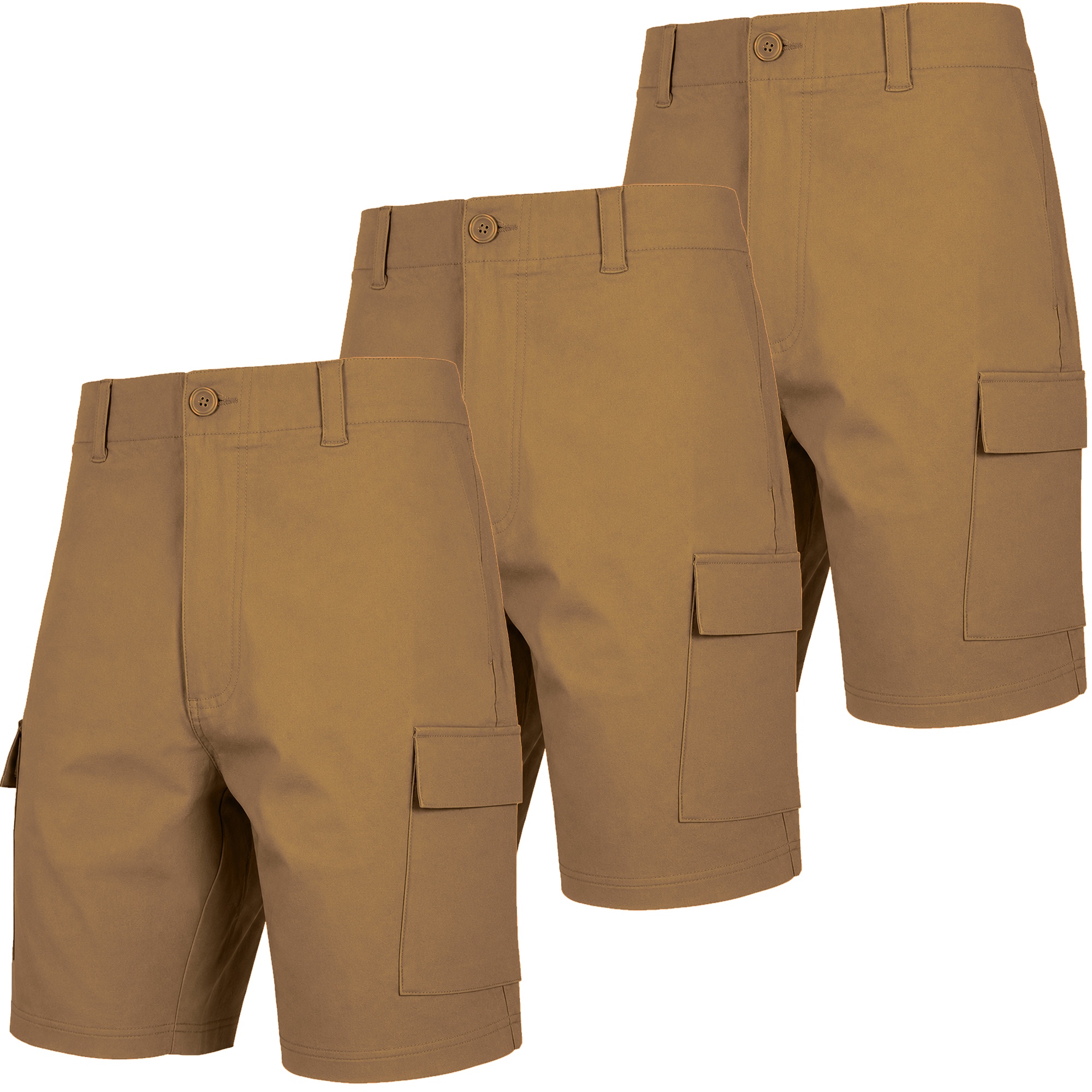 Men&rsquo;s Super Stretch Cargo Shorts (3-Pack) - MSSCS-200 - TB-TB-TB - 30