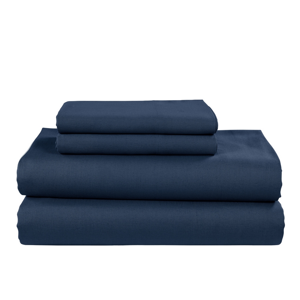 Photos - Bed Linen Kathy Ireland Kathy Ireland Lyocell and Linen Blend Sheet Set - Queen / Denim 1312-QN-DEN(4 Pieces)