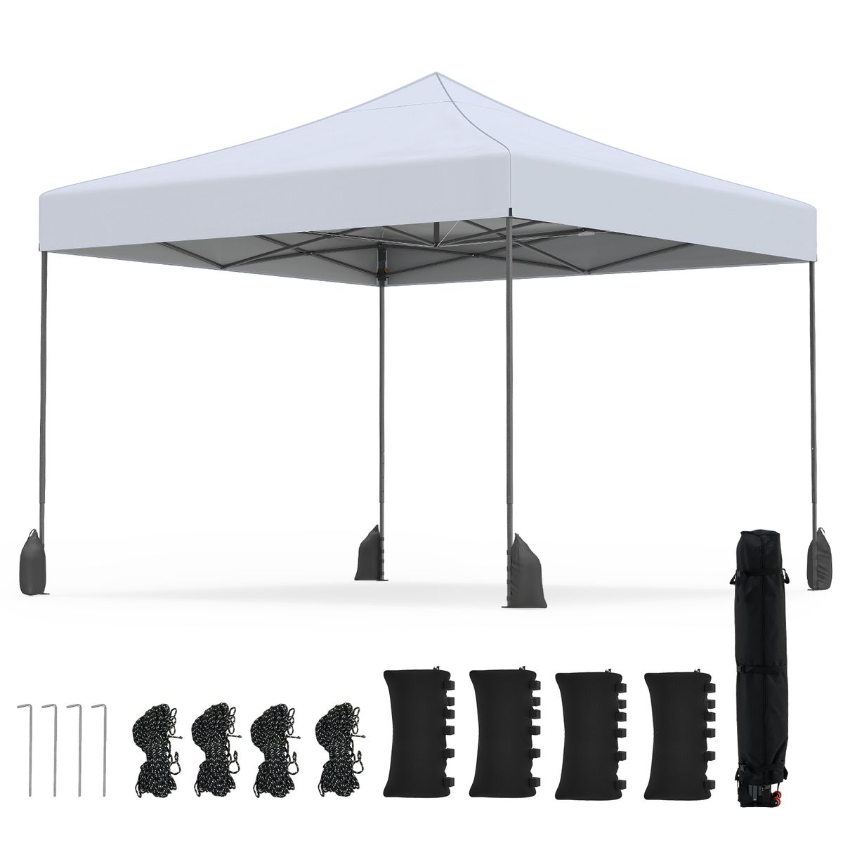 Photos - Garden Furniture Costway 9.5x9.5-foot Pop up Canopy Tent - Tent-White HCST14620 