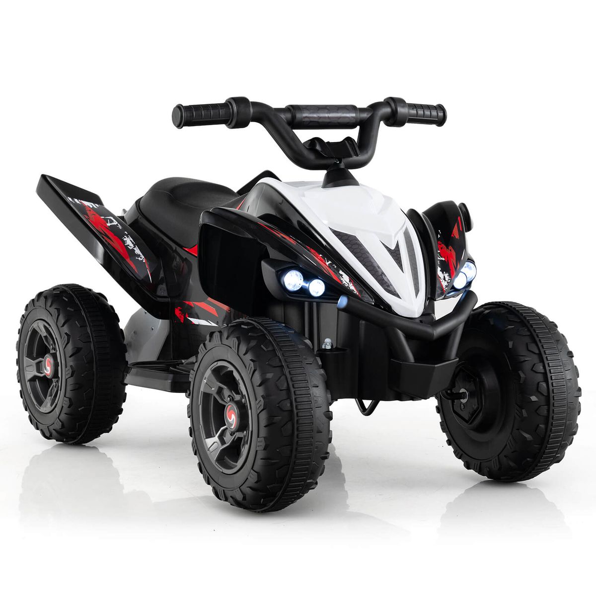 12V Quad 4 Wheeler Ride-On Toy with Wireless Connection and USB Port - Black