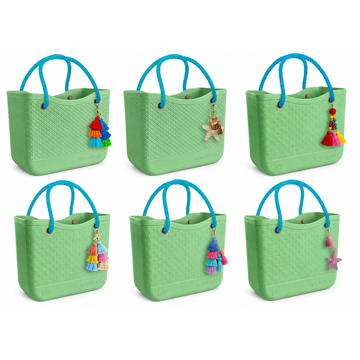 BocaBagg Waterproof Rubber Tote Bag  Seafoam Green