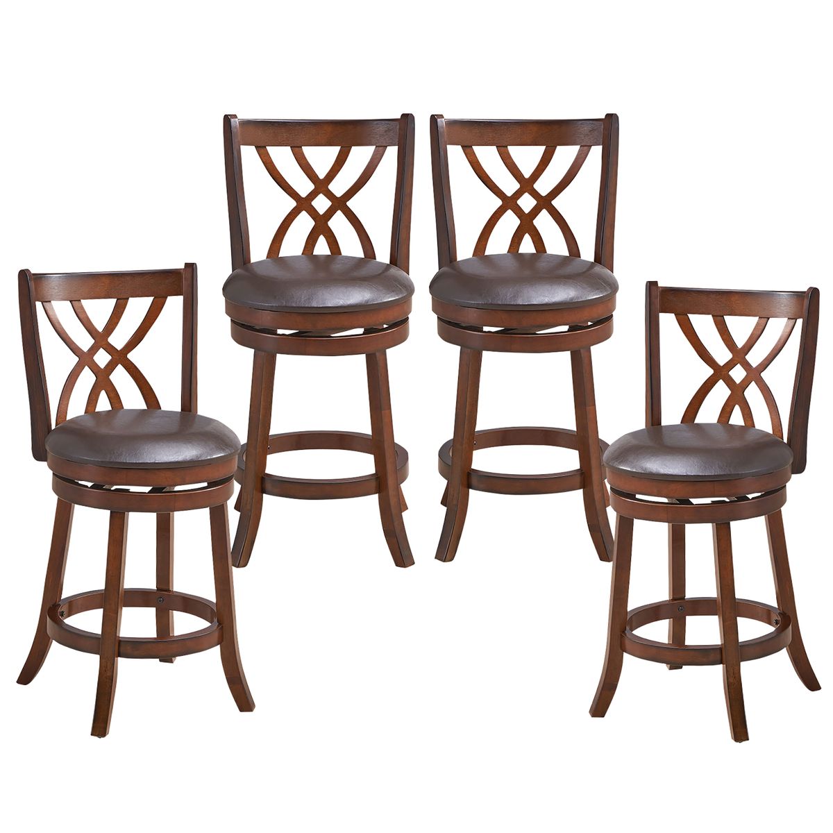 Swivel Bar Stools (Set of 2 or 4) - Brown-4