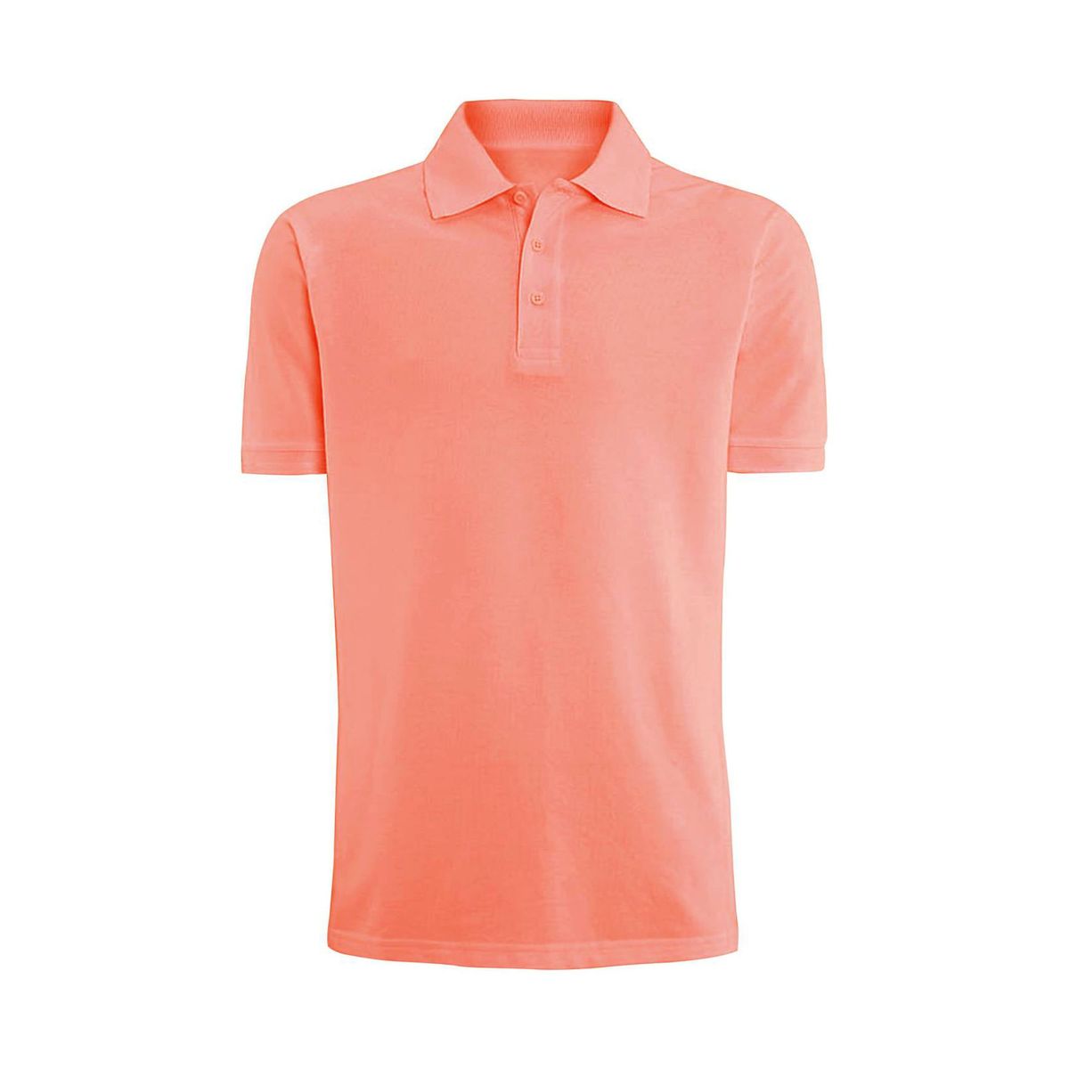 Men's Polo Cotton Short Sleeve Jersey Shirt - Orange- Small