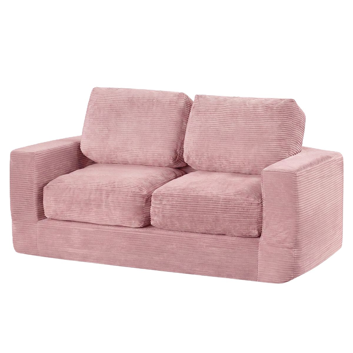 Corduroy Loveseat Floor Sofa   CouchPink