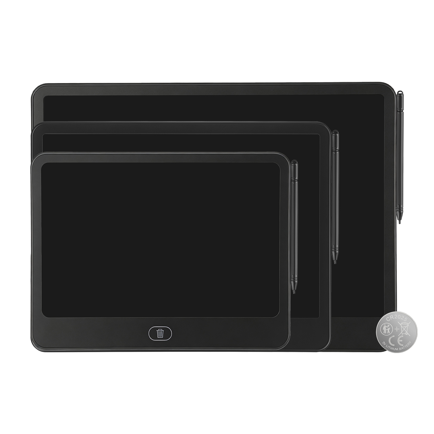 Reusable LCD Writing Tablet with Stylus - 13-Inch / Black