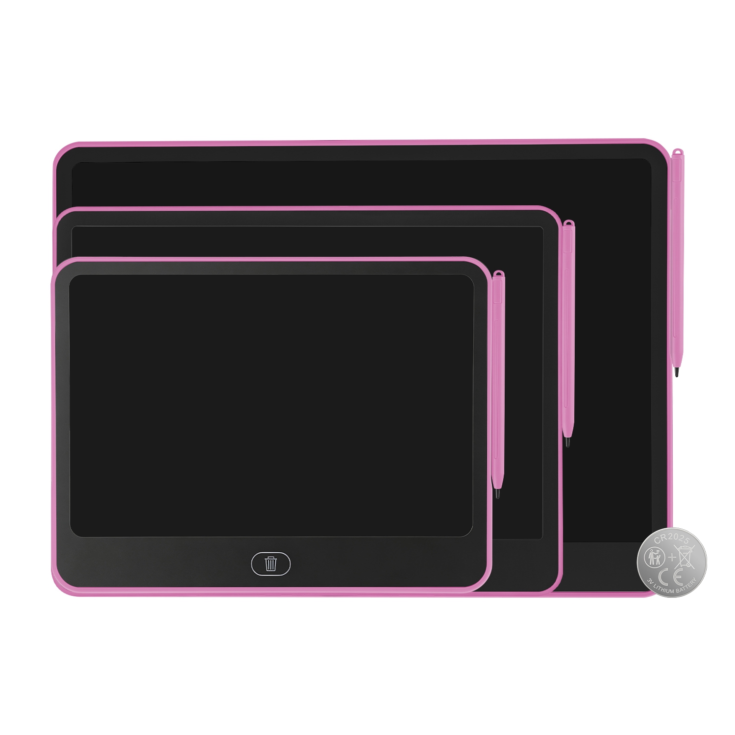 Reusable LCD Writing Tablet with Stylus - 13-Inch / Pink