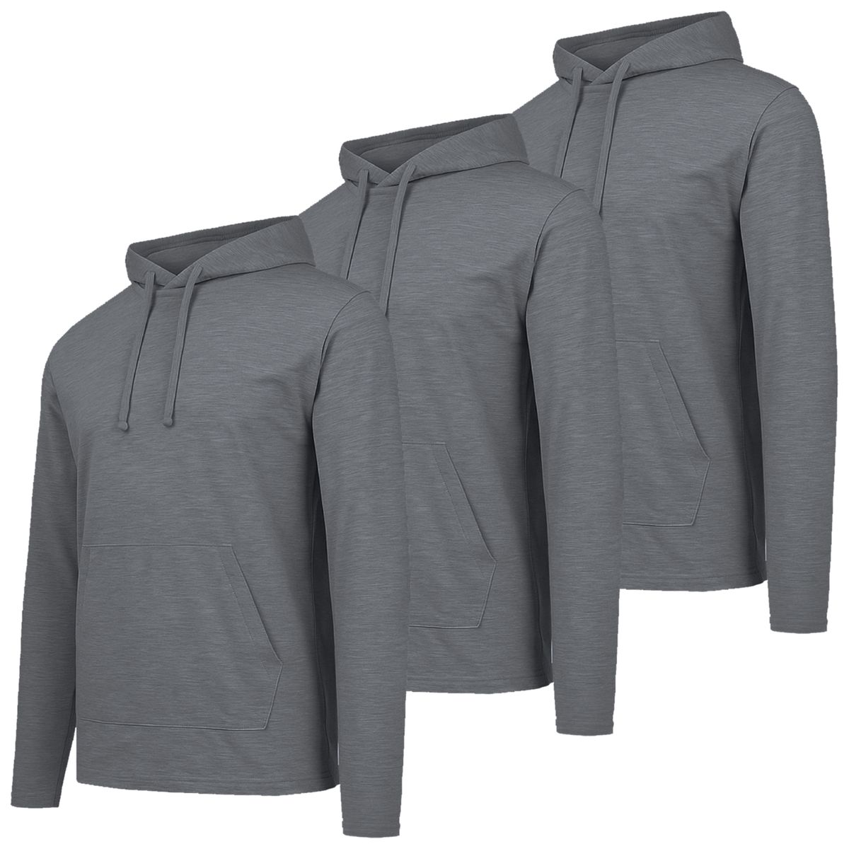 Men's Lightweight Pullover Drawstring Hoodie (3-Pack) - MLPO-801-CH-CH-CH - 2XL