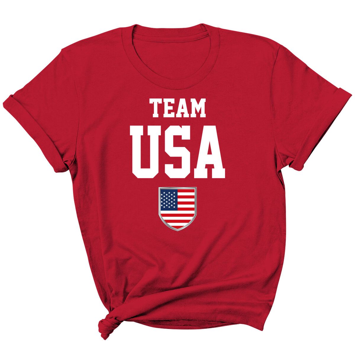 Women We Love USA T-Shirt - Team USA Shield - Red / L
