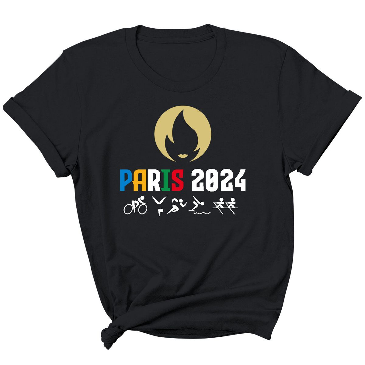 Women We Love USA T-Shirt - Paris 2024 Torch - Black / L