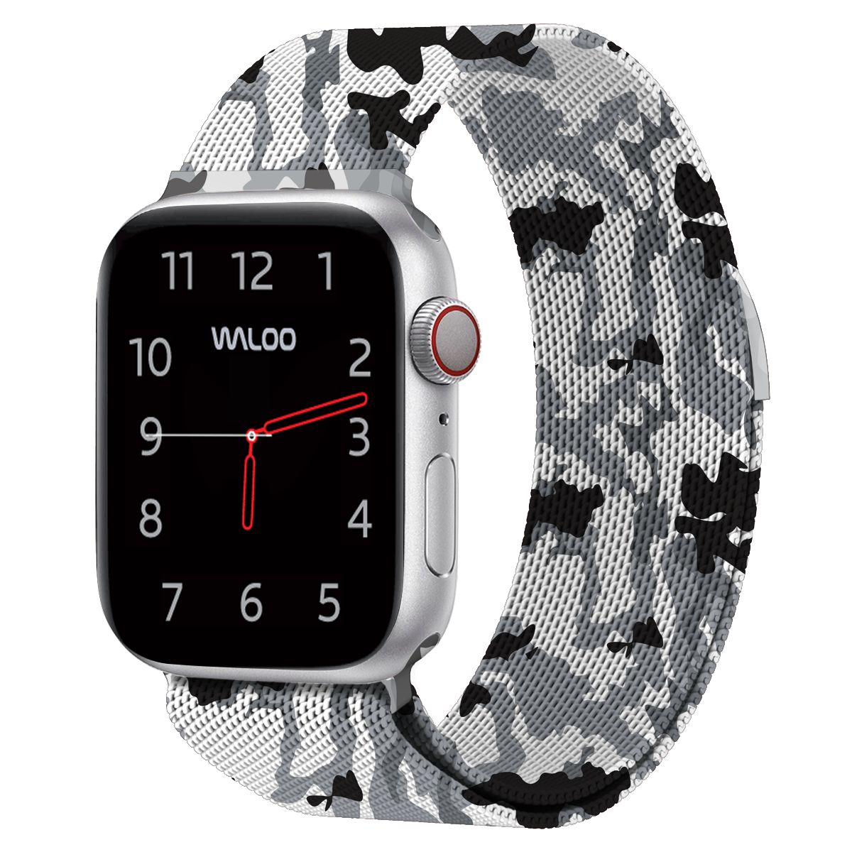 Waloo Camo Printed Magnetic Mesh Band For Apple Watch - 38/40/41mm & 42mm (Series 10 Only) / Camo Gray
