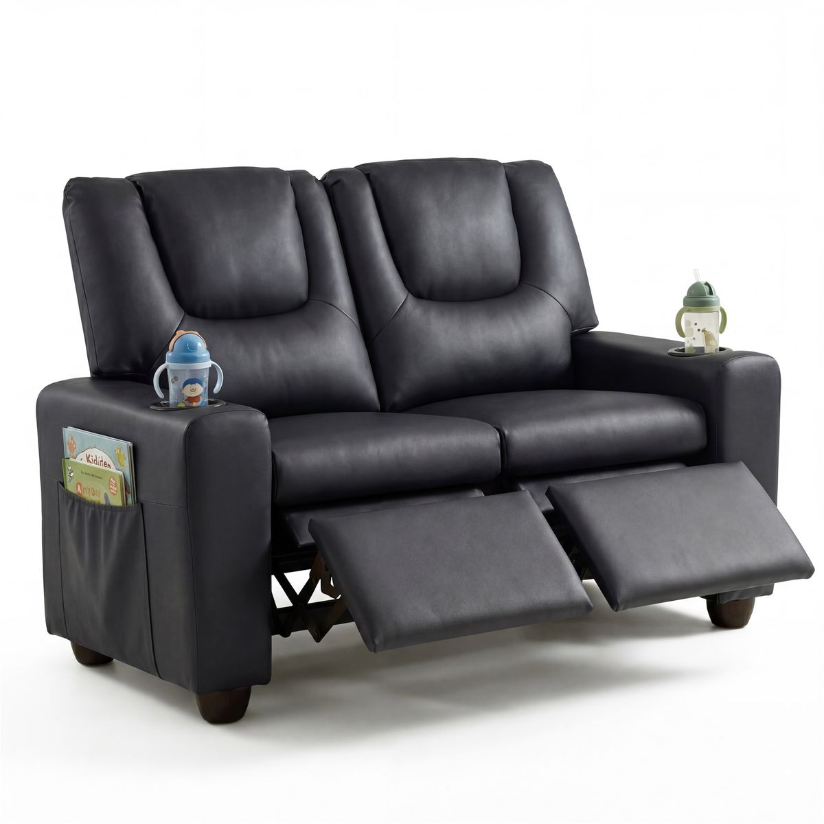 2Seater Kids Recliner Chair    Black