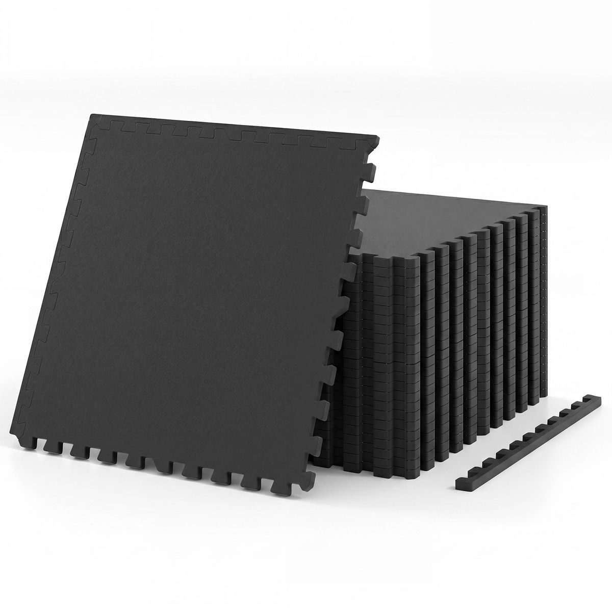 Rubber Top Exercise Mat 12 to 36 Pieces  055 Thic36 PCSBlack