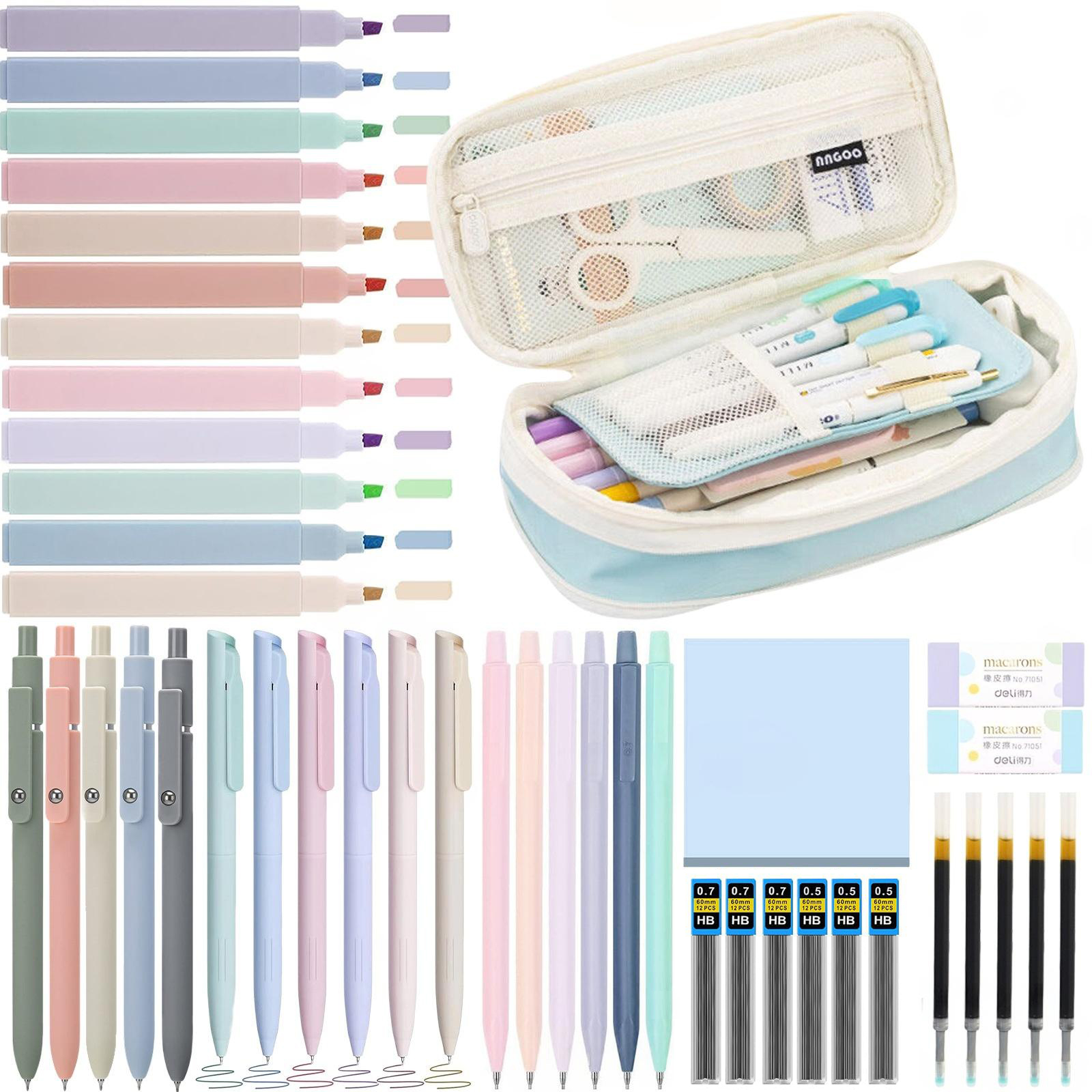 Macaron Stationery Set (44 Pieces) - Blue