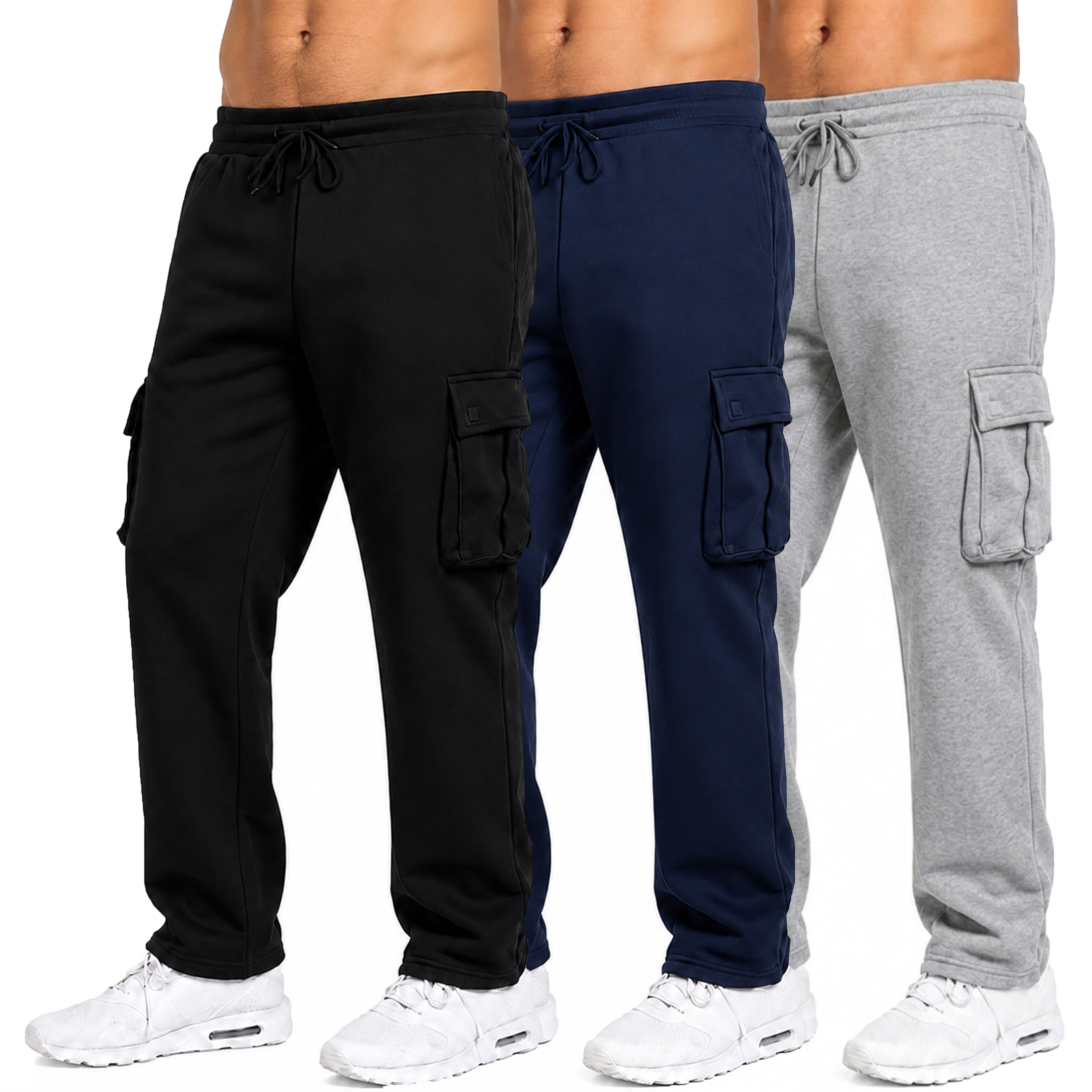Men's Modern Fit Fleece Lined Joggers (3-Pack) - MFCO-100BNH/2XL