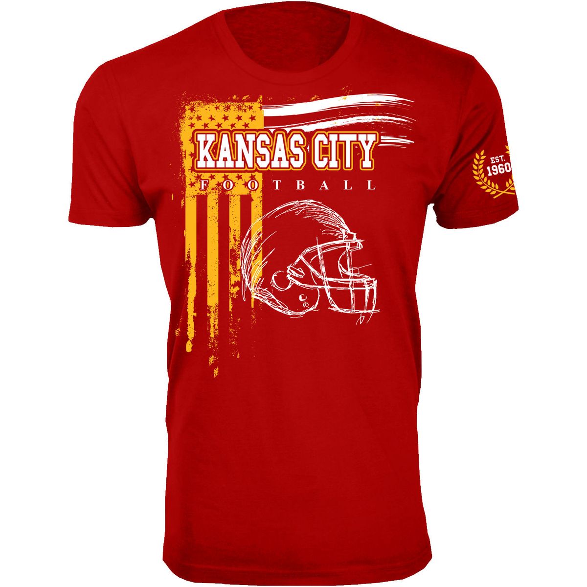 Mens Vintage USA Flag Football TShirt Kansas City Red S