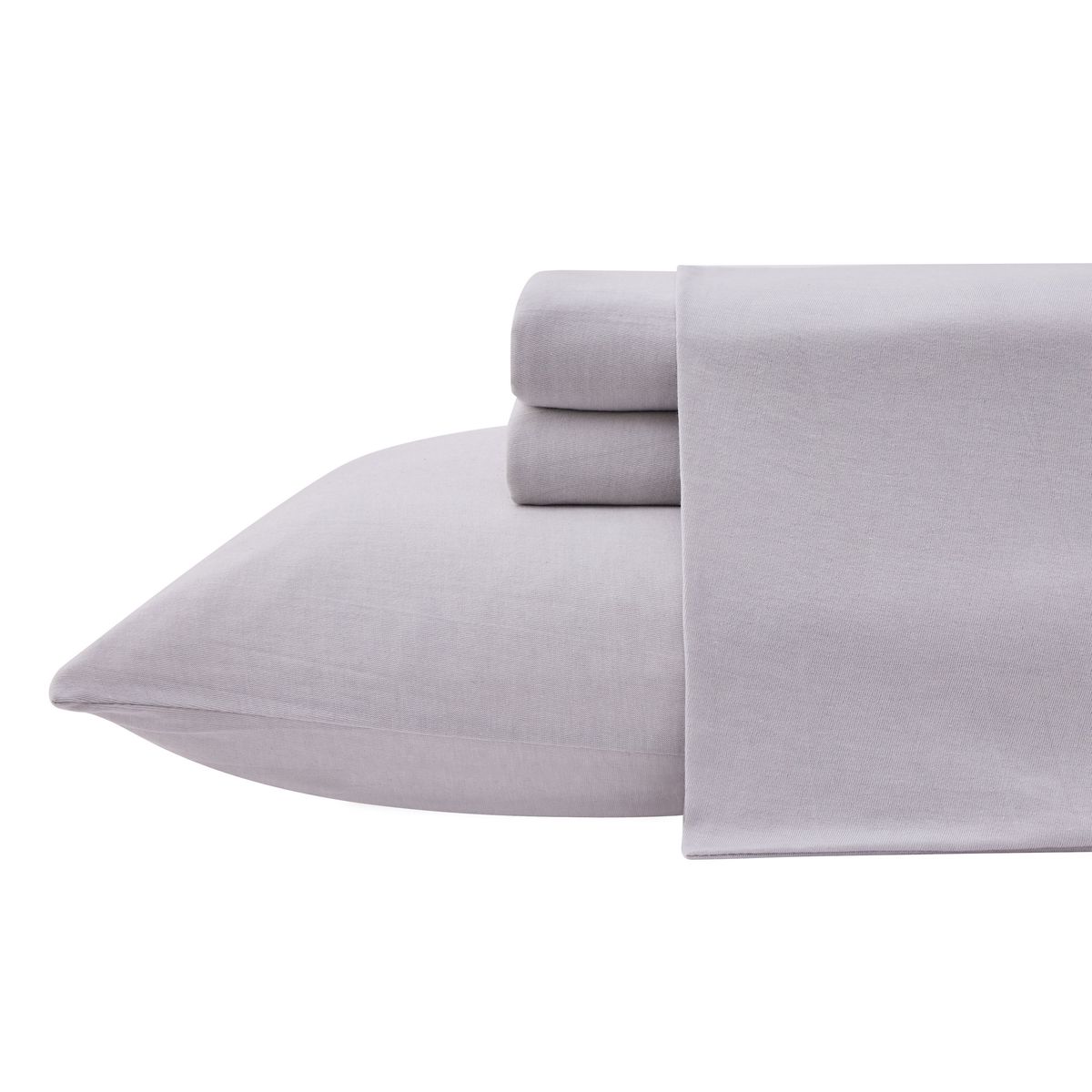 Kathy Ireland Heathered Jersey Knit Cotton Sheet Set (4 Pieces) - Queen / Light Grey