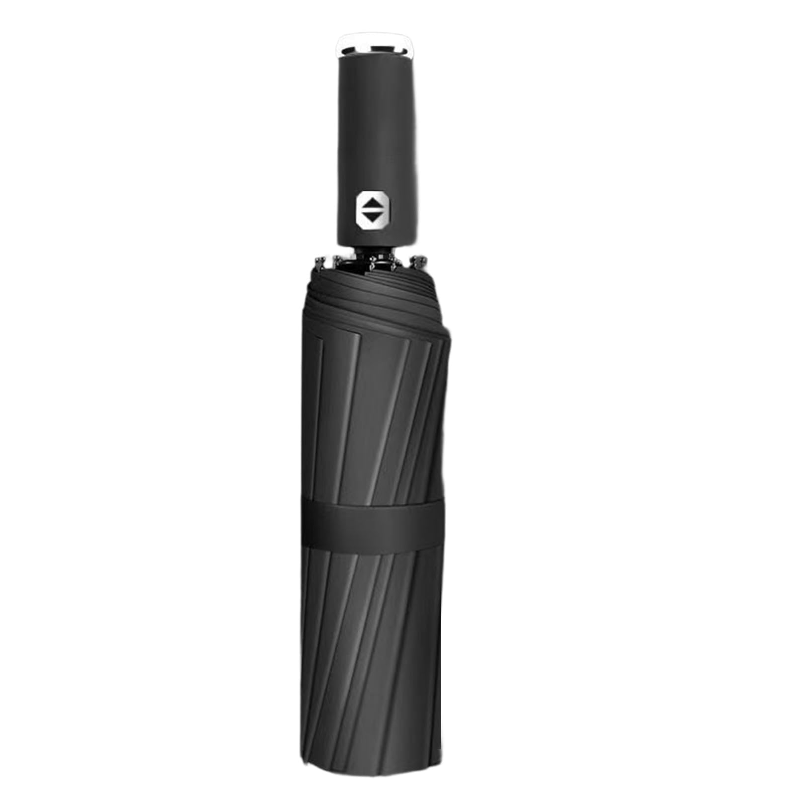 Automatic Folding Umbrella with LED Flashlight Handle  Black