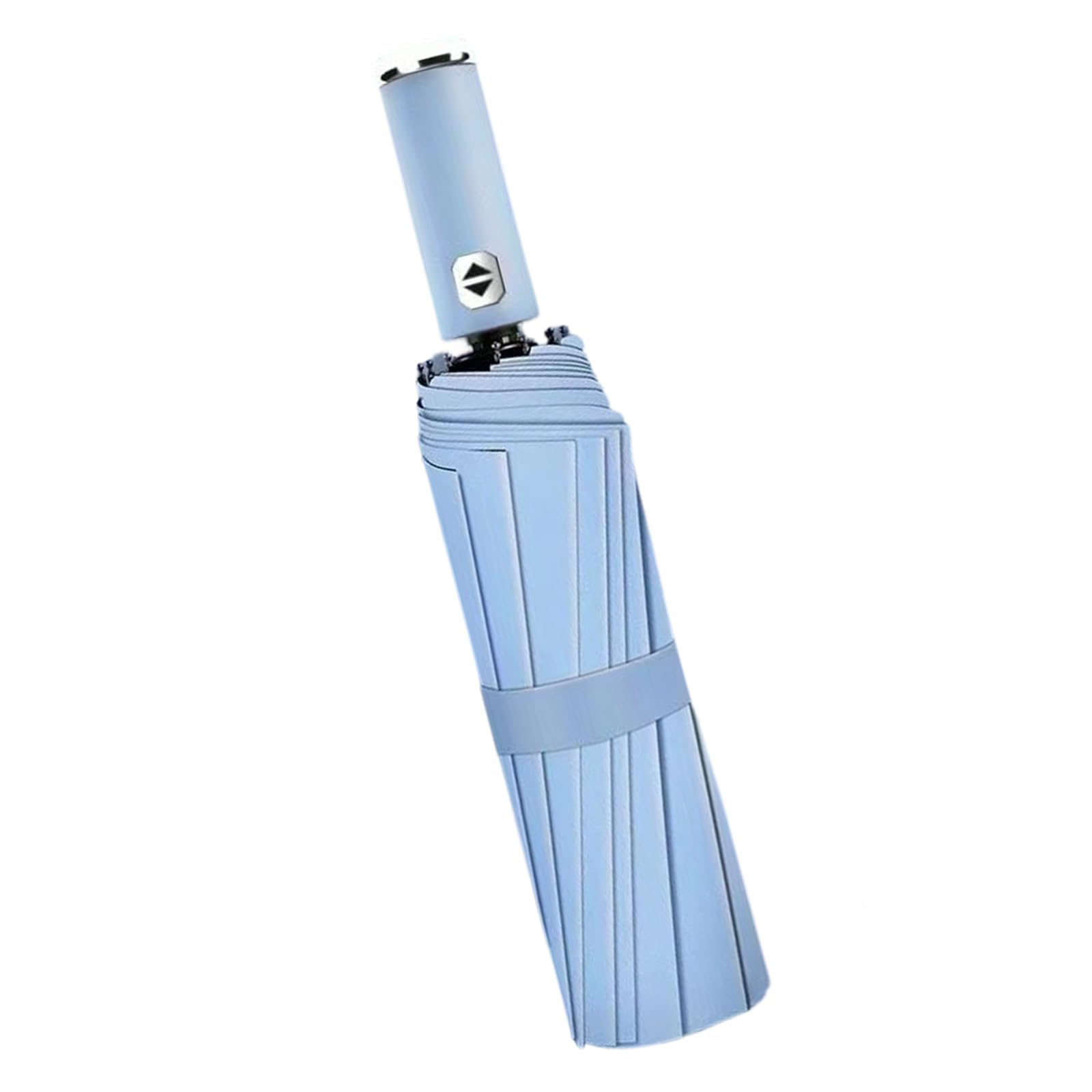 Automatic Folding Umbrella with LED Flashlight Handle  Light Blue