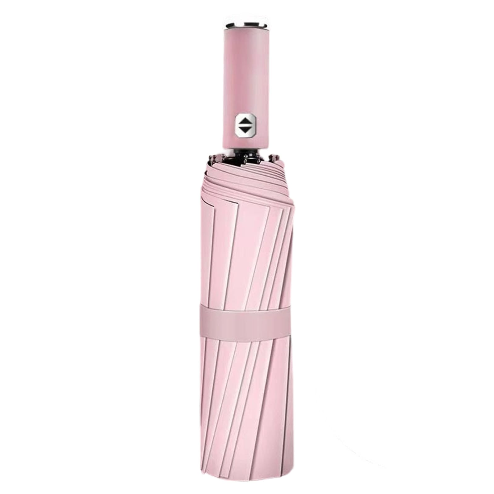 Automatic Folding Umbrella with LED Flashlight Handle  Pink