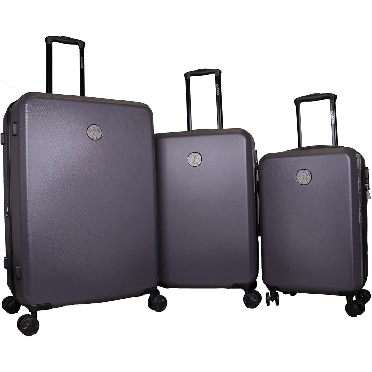 Roberto Cavalli 3-Piece Solid Classic Hardshell Luggage Set - Gunmetal