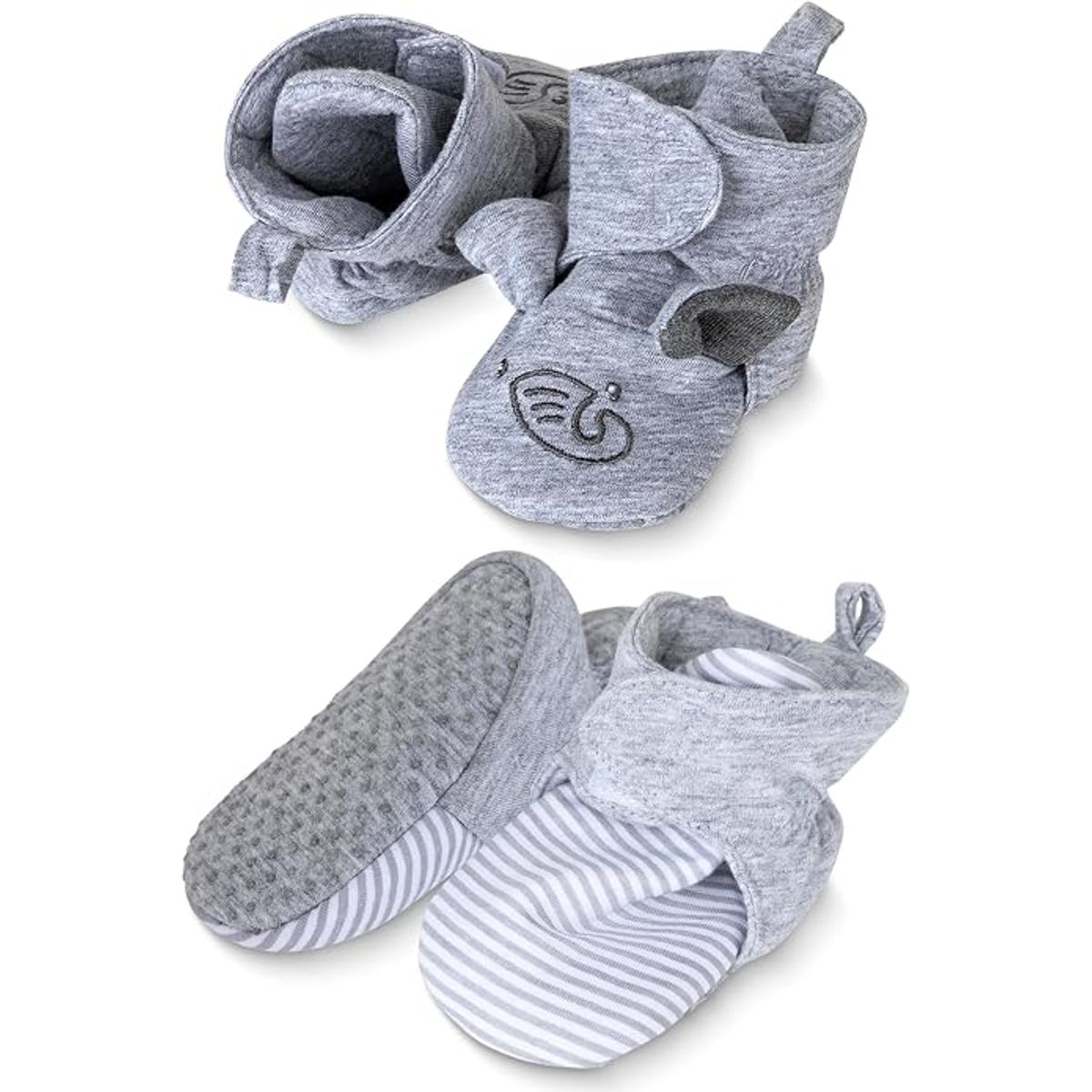 Rising Star Baby Booties  - Baby Booties 6-9 months Grey Elephant