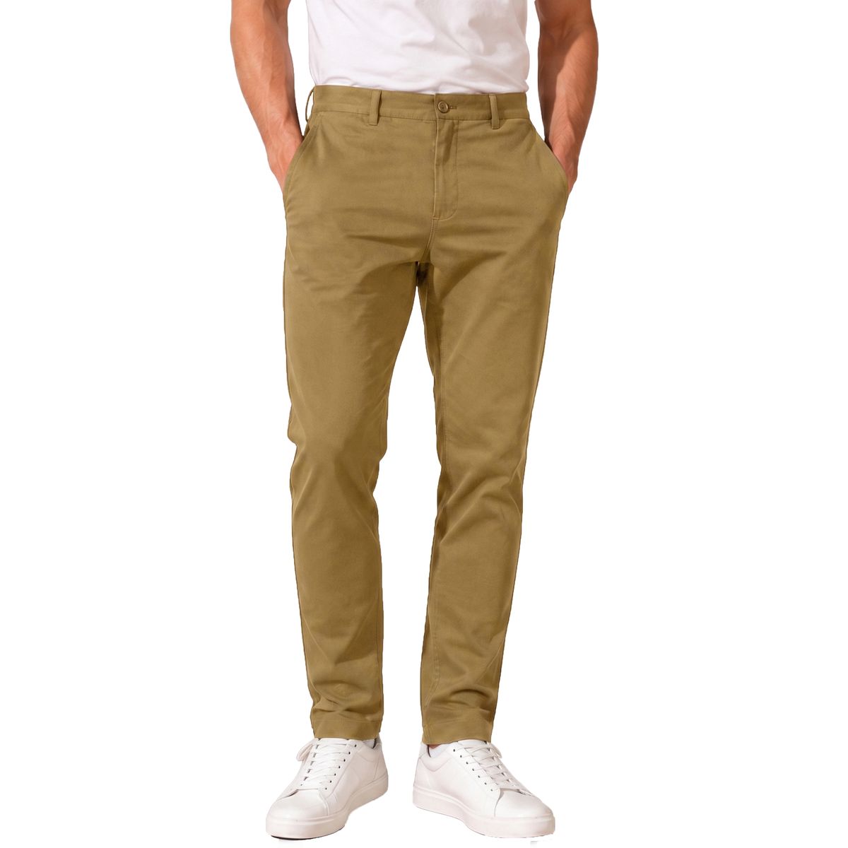 Men's Super Stretch Slim Fit Everyday Chino Pants - JMSSTP-300-KHK-38