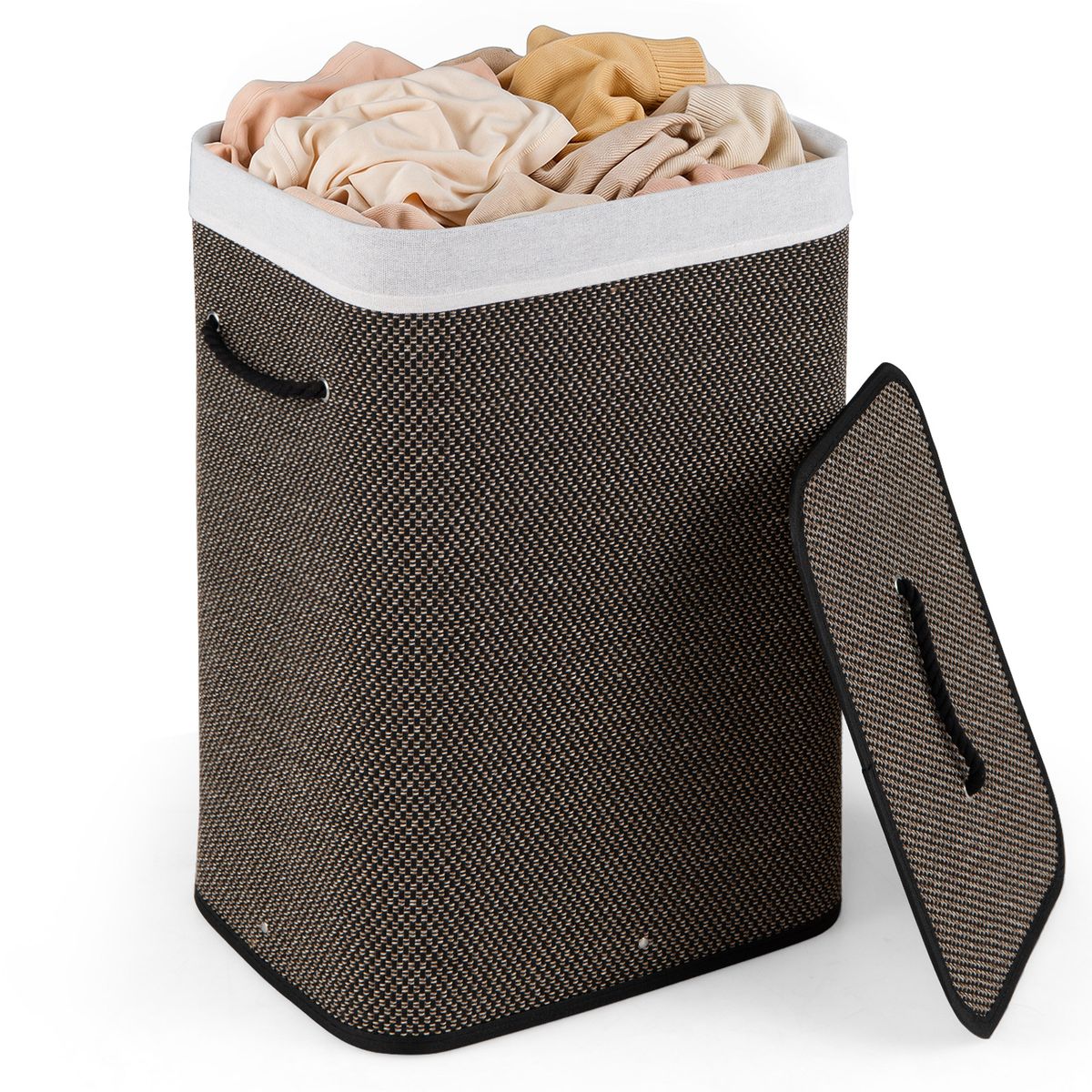 Bamboo Laundry Hamper - 19 Gal-Black