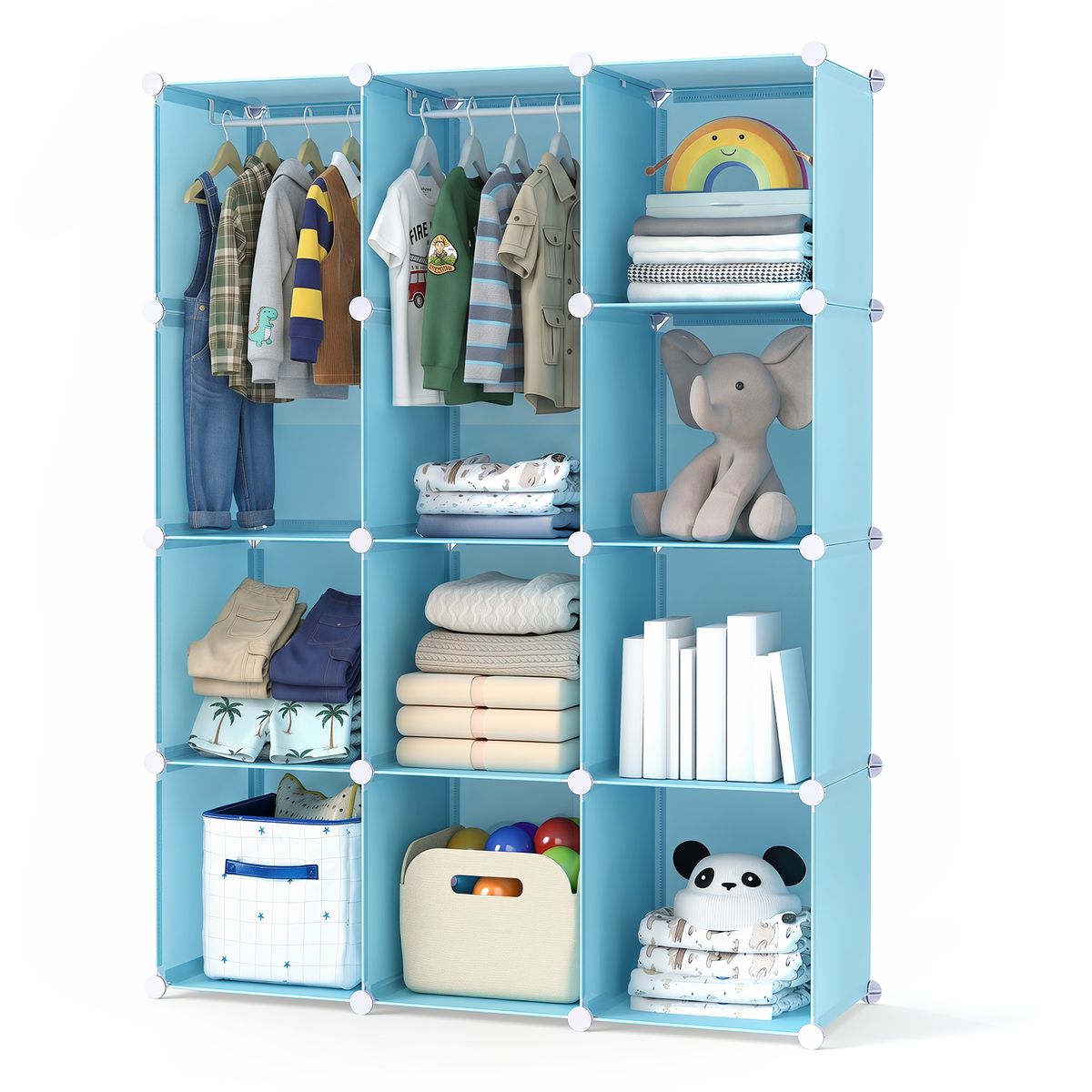 Modular Kid's Closet  - 10-Cube-Blue