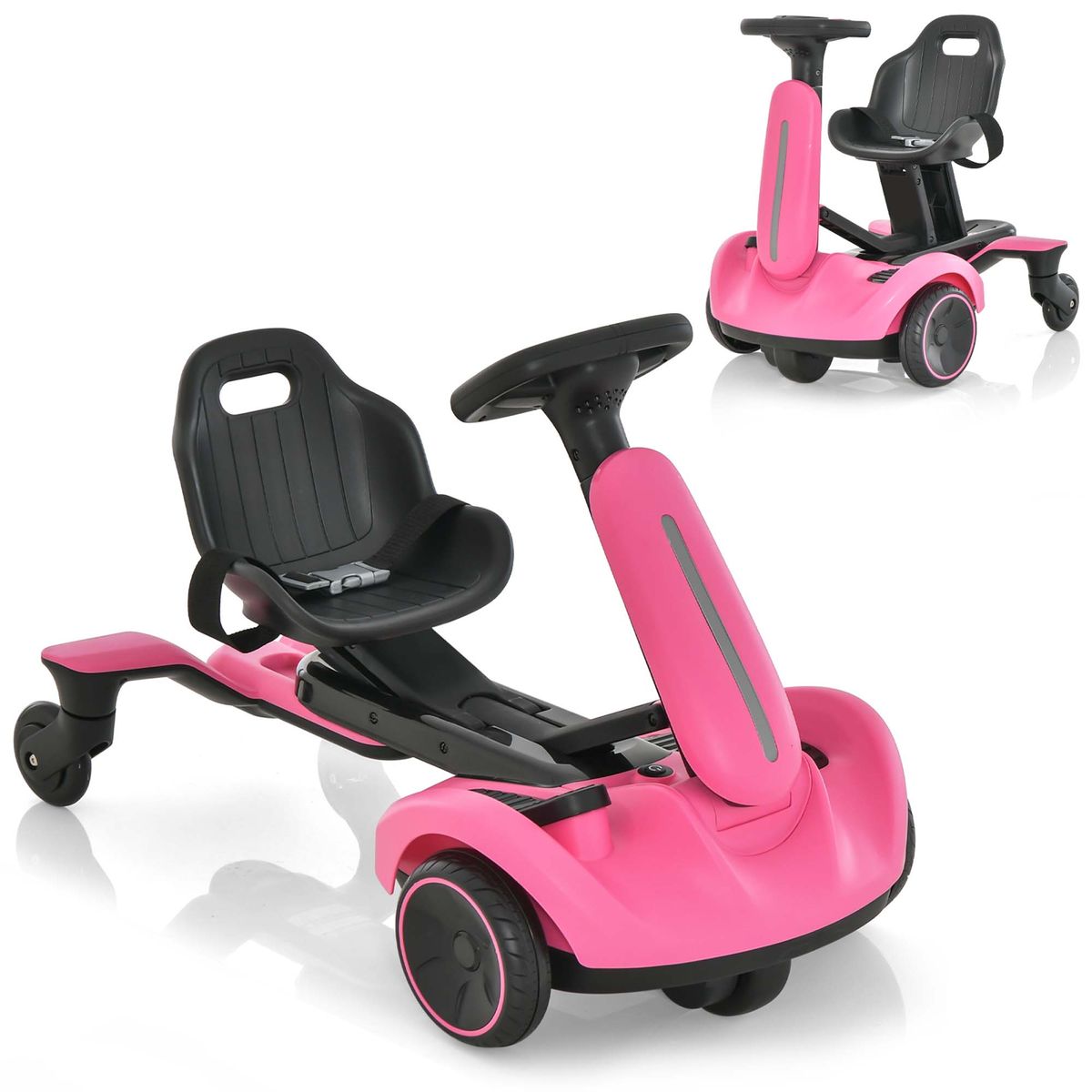 6V Kids Ride On Drift Car Electric Drifting Go Kart for Kids with 360° Spin - Pink