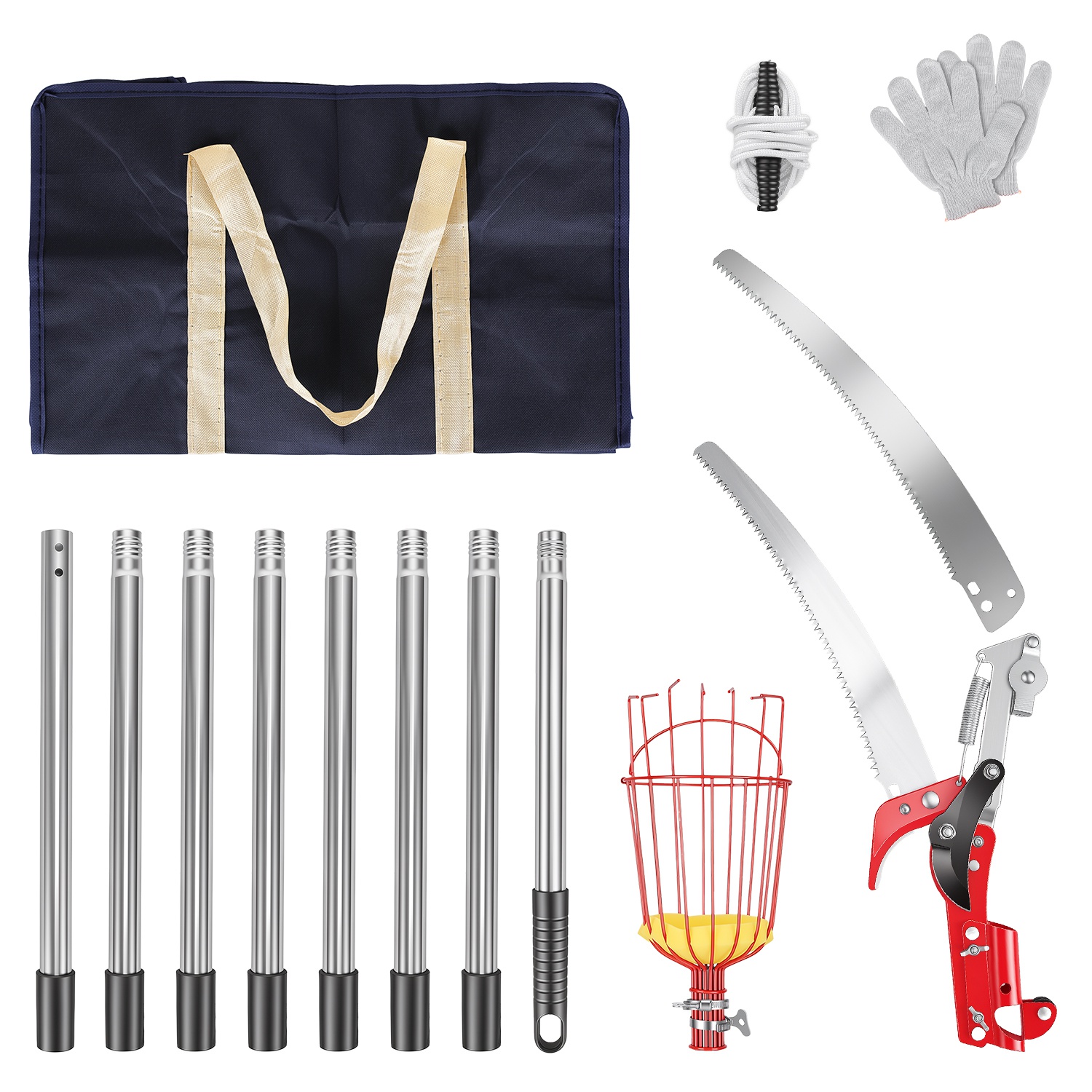 2-in-1 Pole Saw & Fruit Picker - 14.4FT