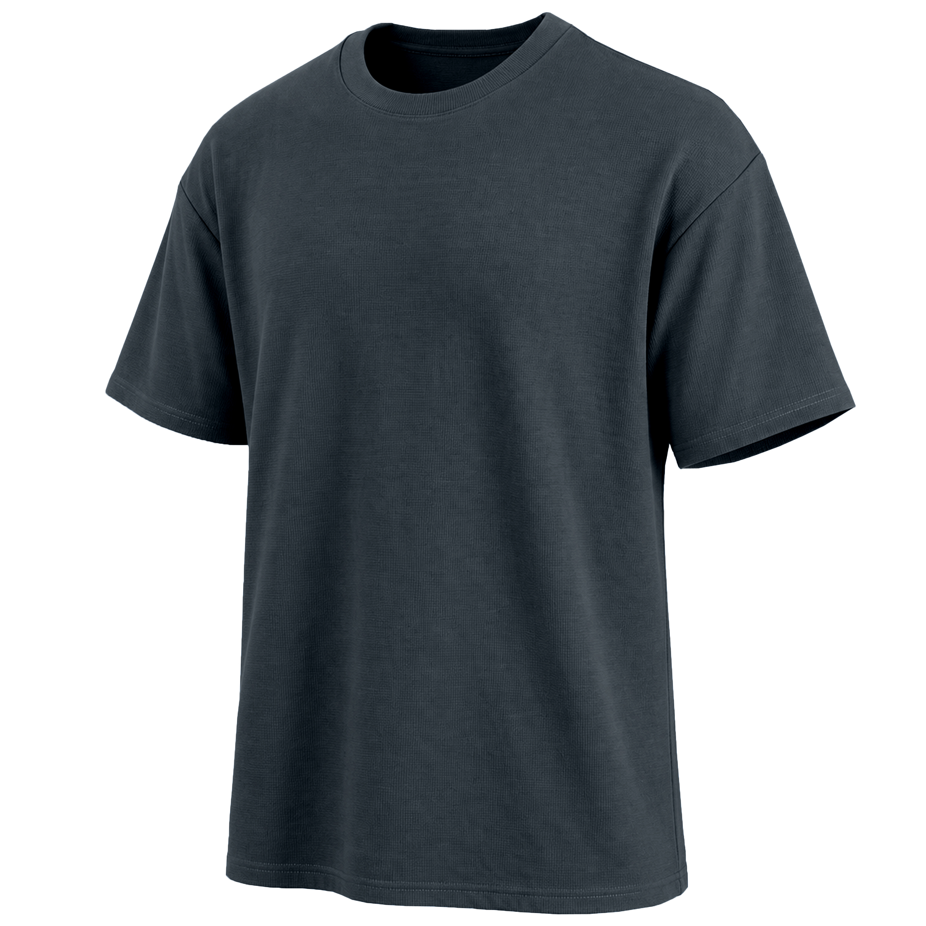 Men’s Heavyweight Micro Waffle Knit Oversized Drop Shoulder T-Shirt - M2MT-700-DG - 3XL