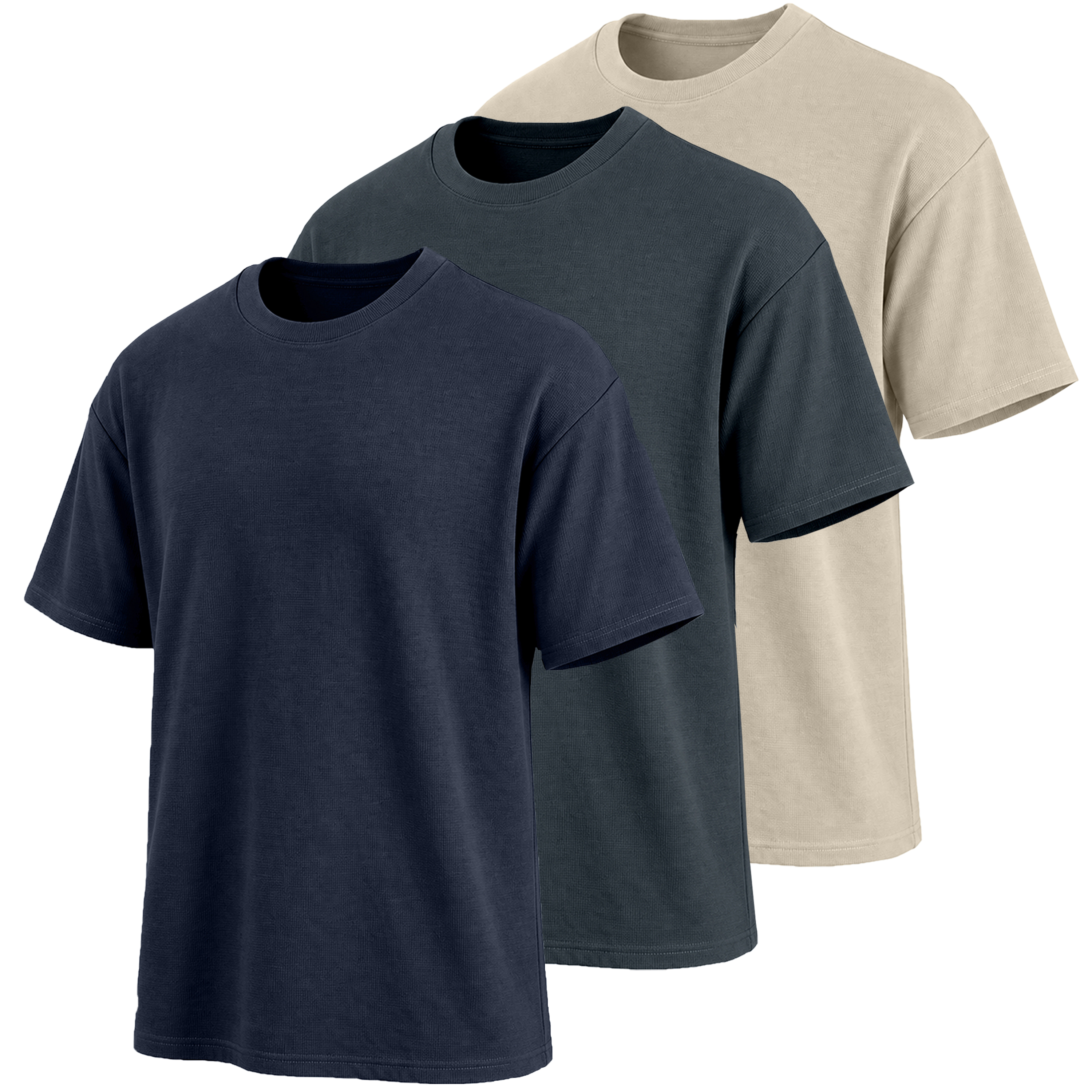 Men’s Heavyweight Oversized Drop Shoulder Tee (3-Pack) - M2MT-700-NV-DG-SD - XL