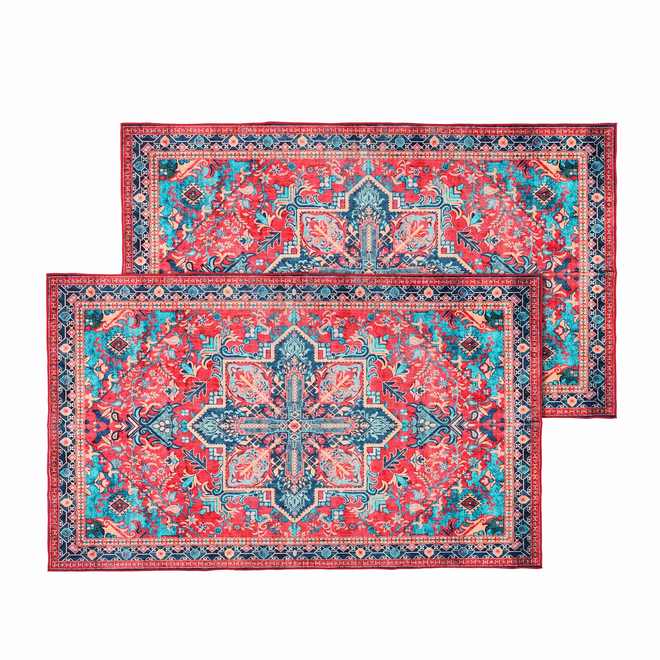 Kathy Ireland Soft Brushed Flannel Washable Rug - 20x32 / Vintage Ruby