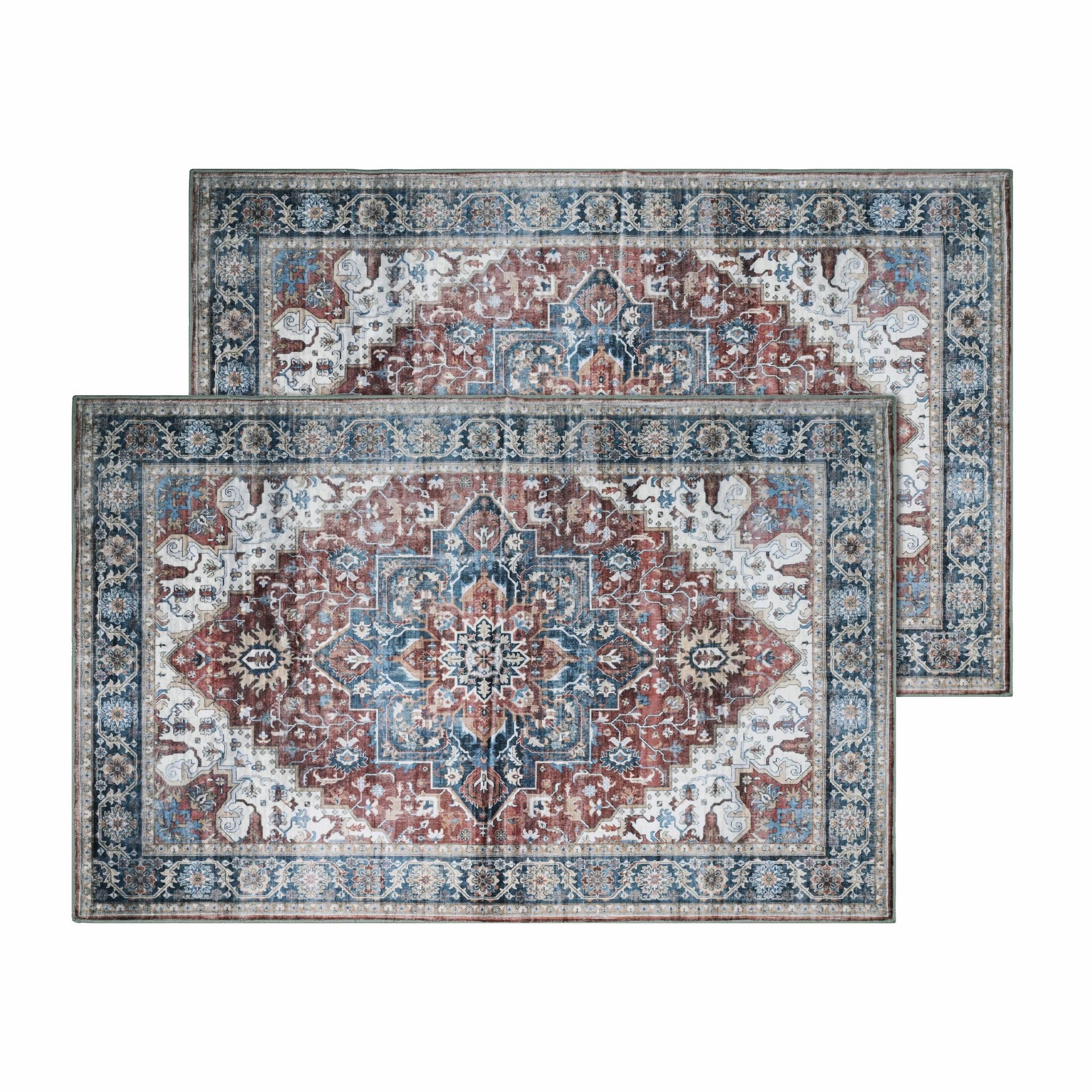 Kathy Ireland Soft Brushed Flannel Washable Rug - 20x32 - 2 Pack / Persian Medallion
