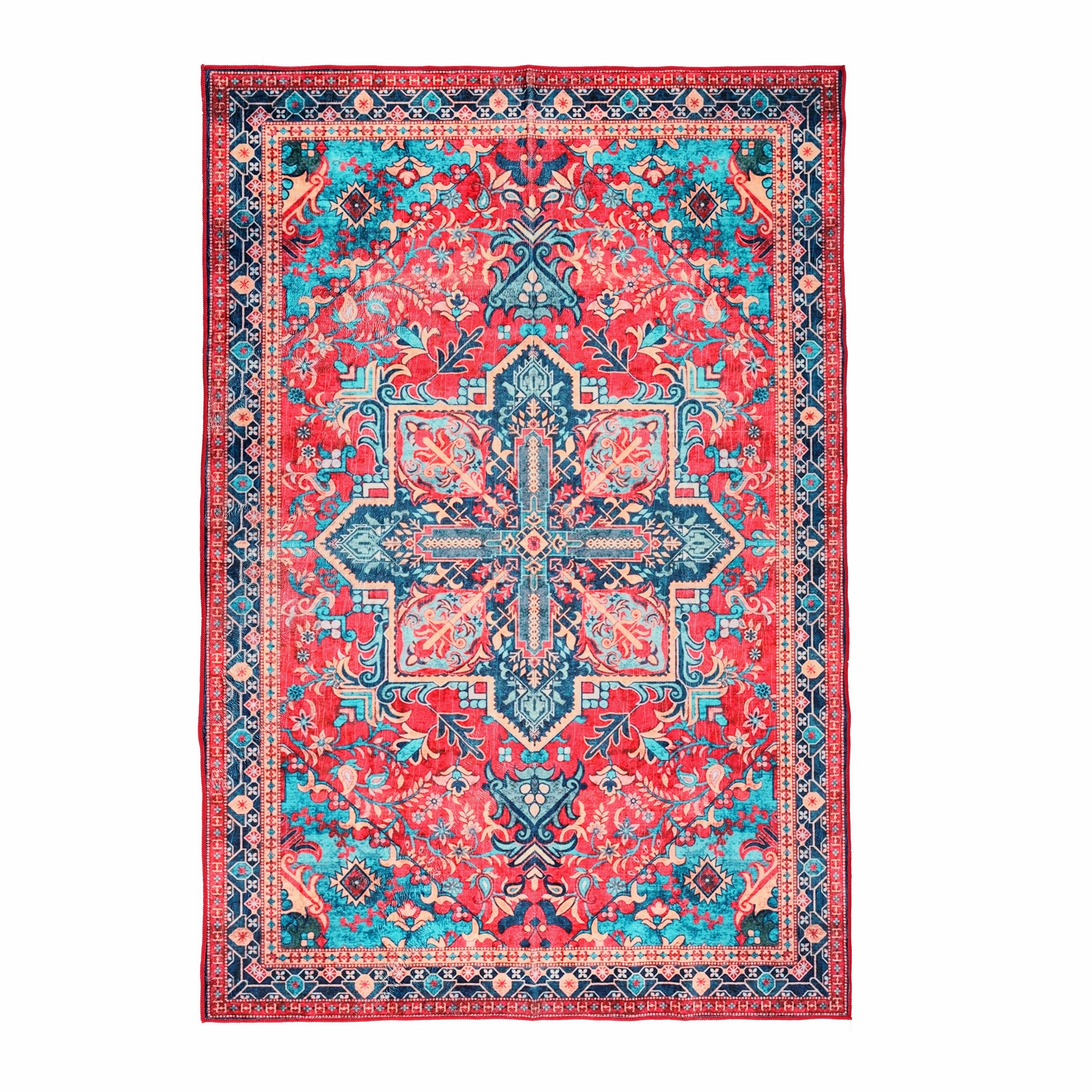 Kathy Ireland Soft Brushed Flannel Washable Rug - 3x5FT / Vintage Ruby
