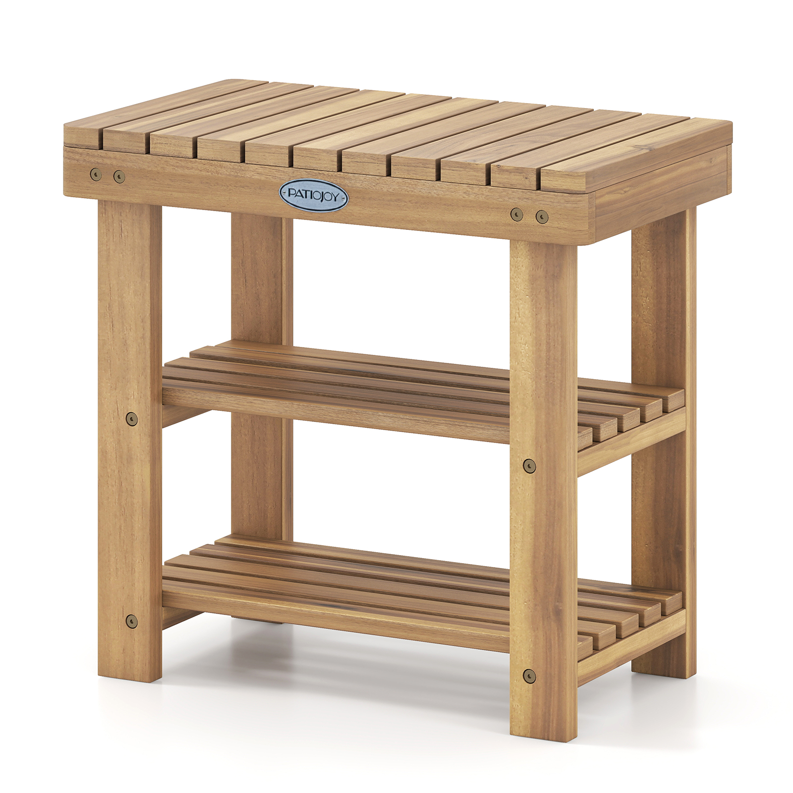 3-Tier Wood Shoe Rack Organizer - Natural- 19"