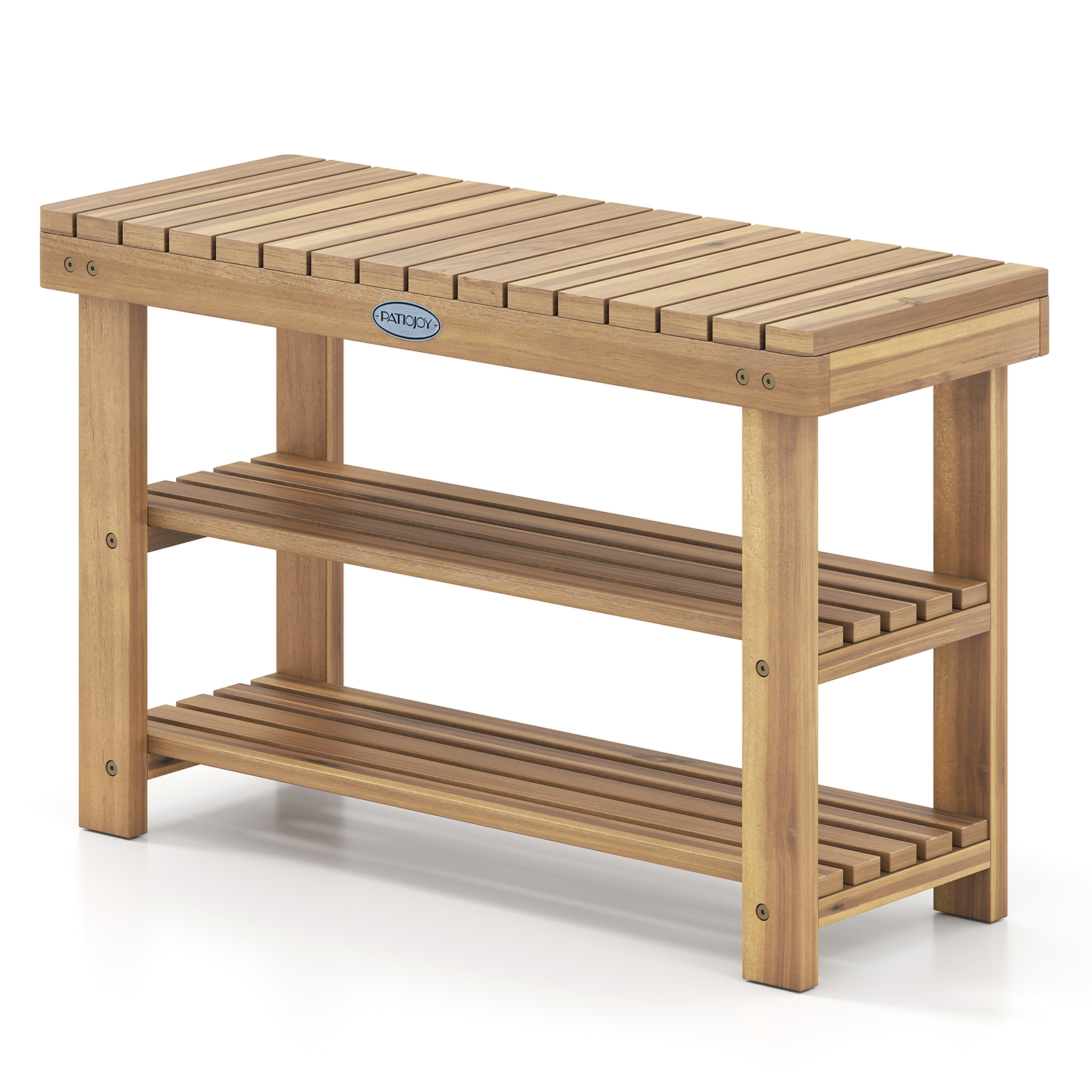 3-Tier Wood Shoe Rack Organizer - Natural- 28”
