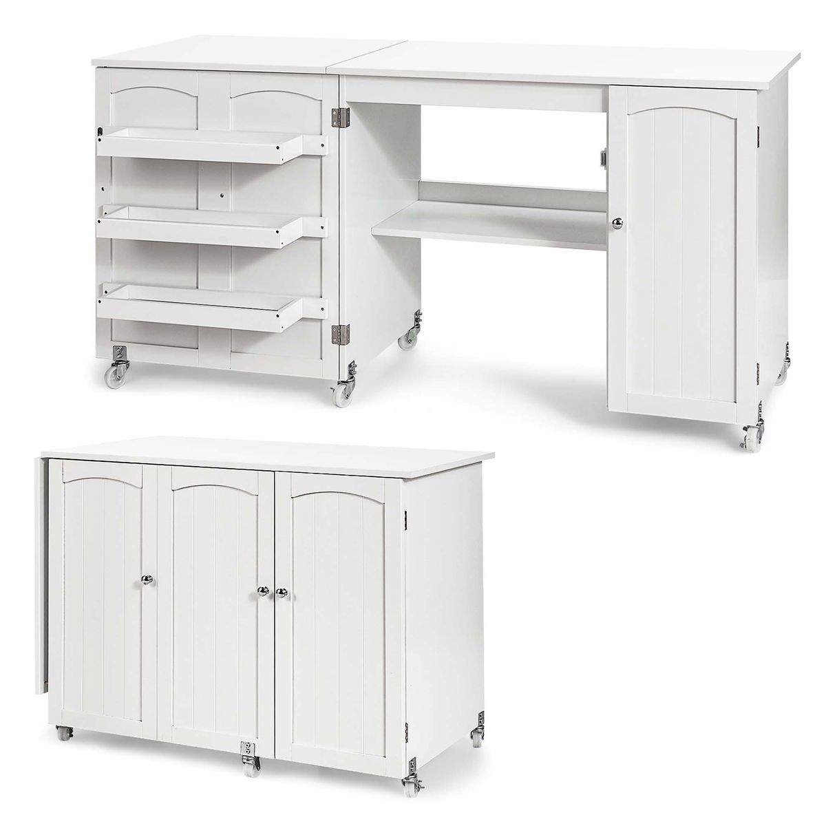 Folding Sewing Table  - White
