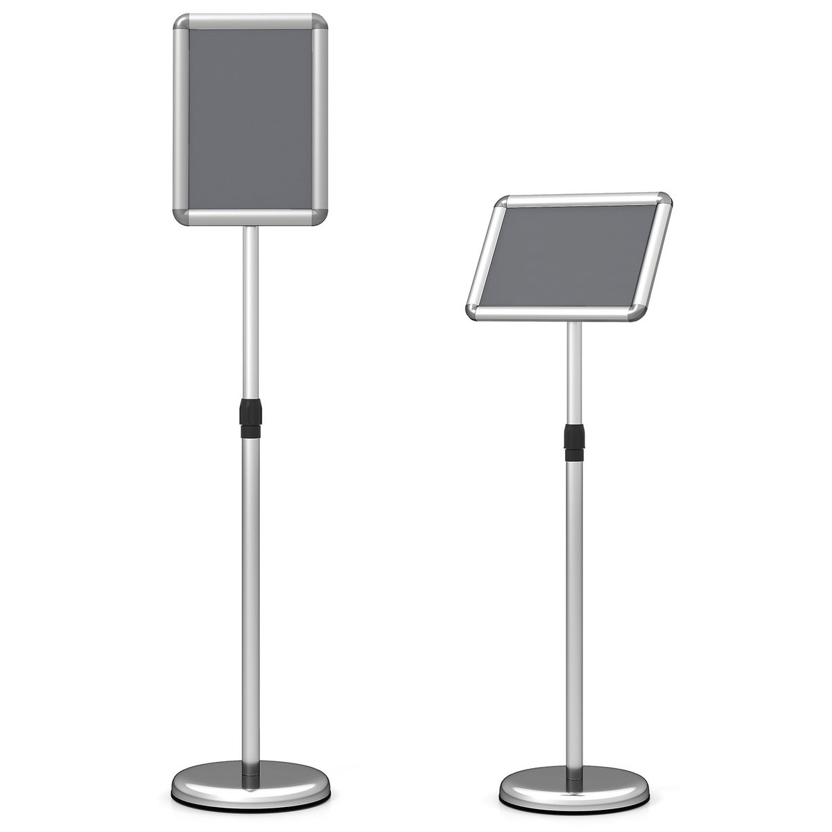 Sign Holder Stand (1- or 2-Pack) - 8.5 x 11 Inch-Silver-2