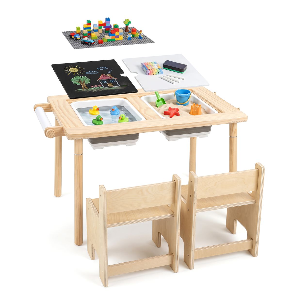 Kids' Sensory Table Set (1 or 2 Chairs) - 2 Chair