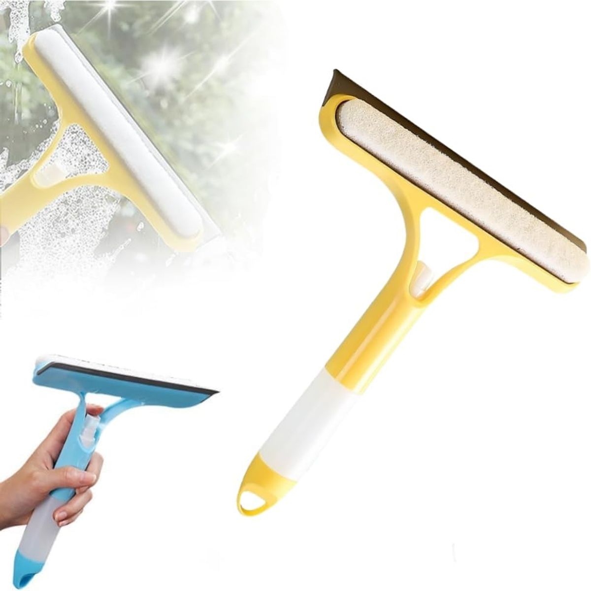 3-in-1 Window Cleaning Tool Brush - Yellow