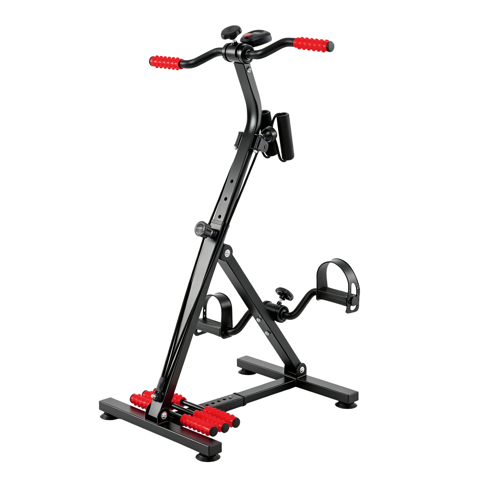 Adjustable LCD Pedal Exercise Bike with Massage - Black + Red