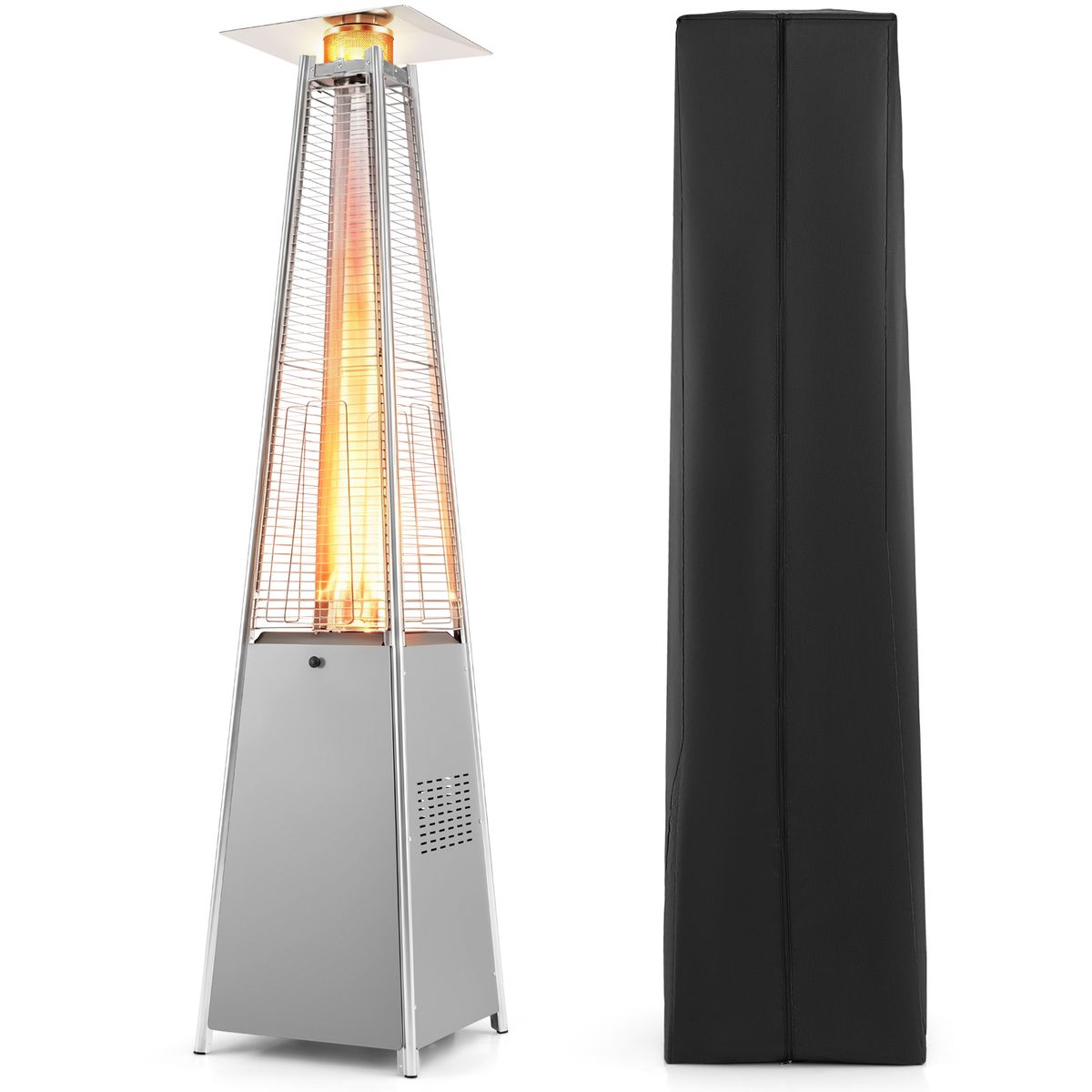 Pyramid Patio Heater - Gray + Silver